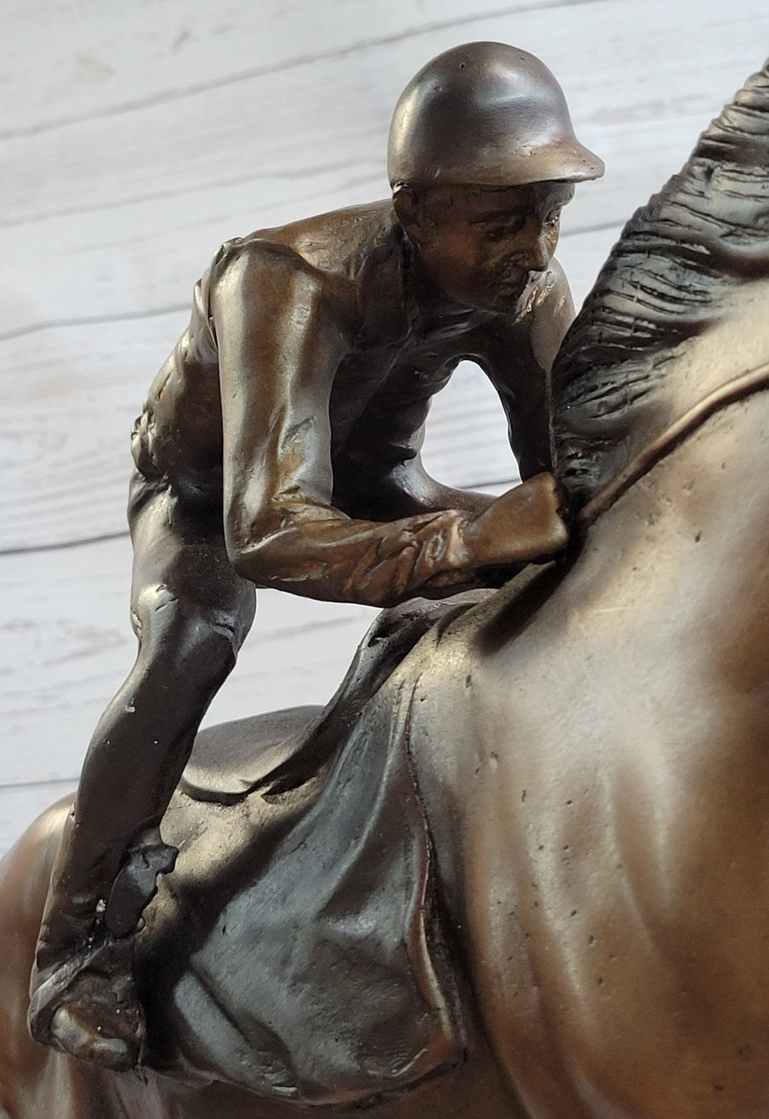 Marius Male Jockey Horse Race Bronze Sculpture - Handcrafted Limited Edition Collectible