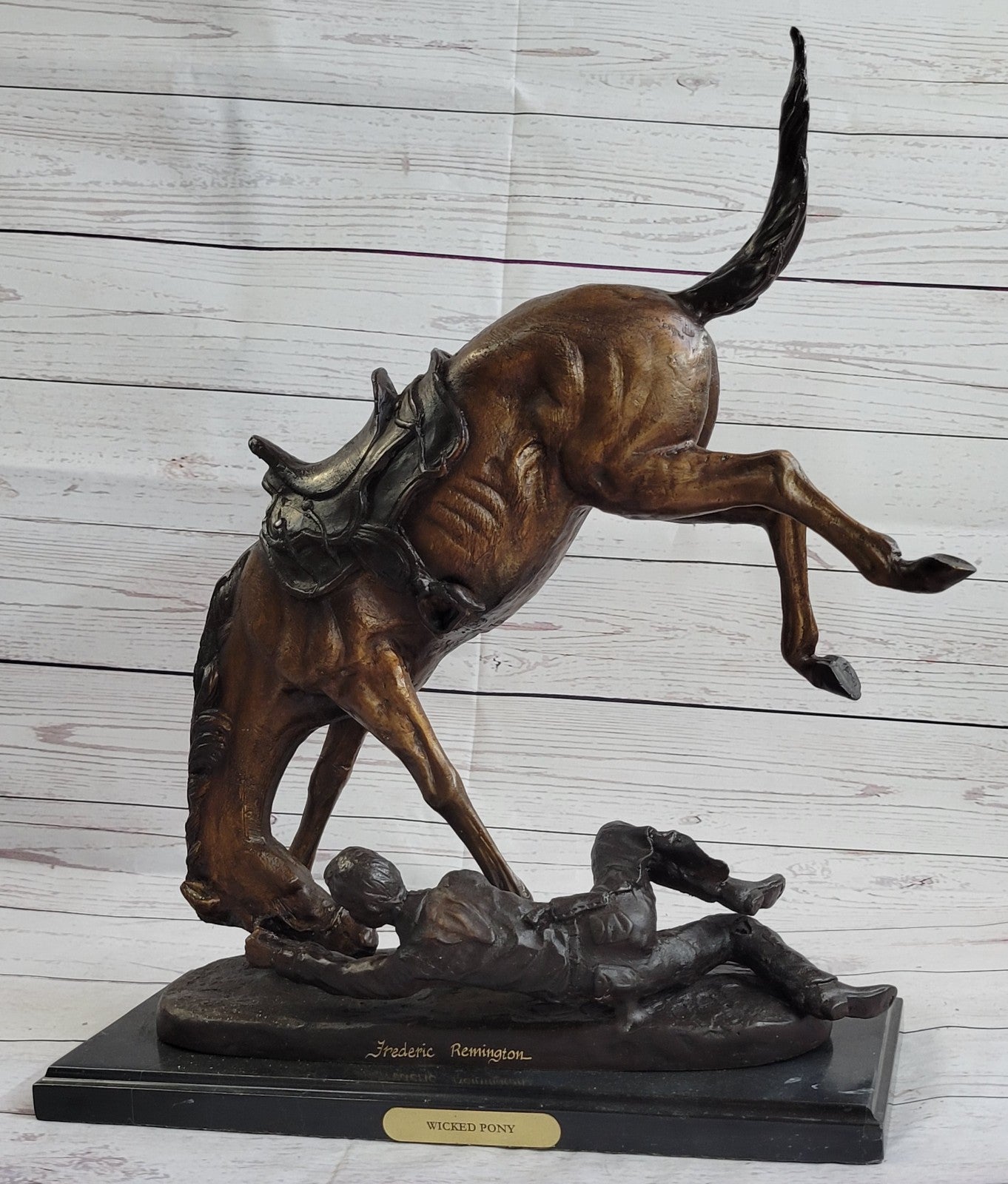 Handcrafted bronze sculpture SALE Decor Art Remington Frederic By Pony Wicked