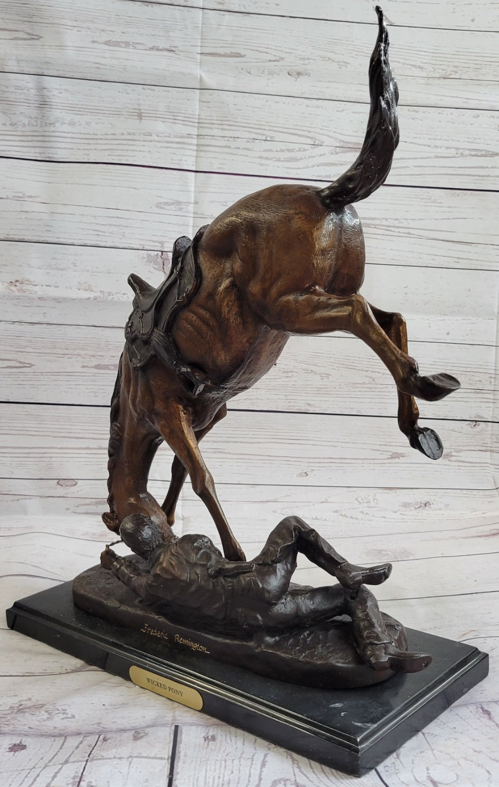 Handcrafted bronze sculpture SALE Decor Art Remington Frederic By Pony Wicked