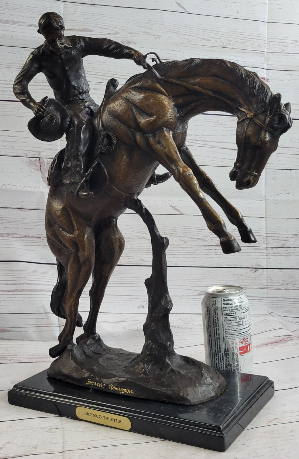 Handcrafted bronze sculpture SALE We Cast Hot Remington Twister Bronco Decor