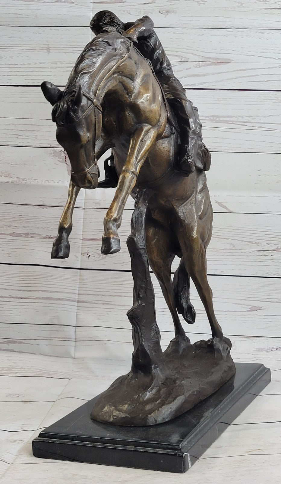 Handcrafted bronze sculpture SALE We Cast Hot Remington Twister Bronco Decor