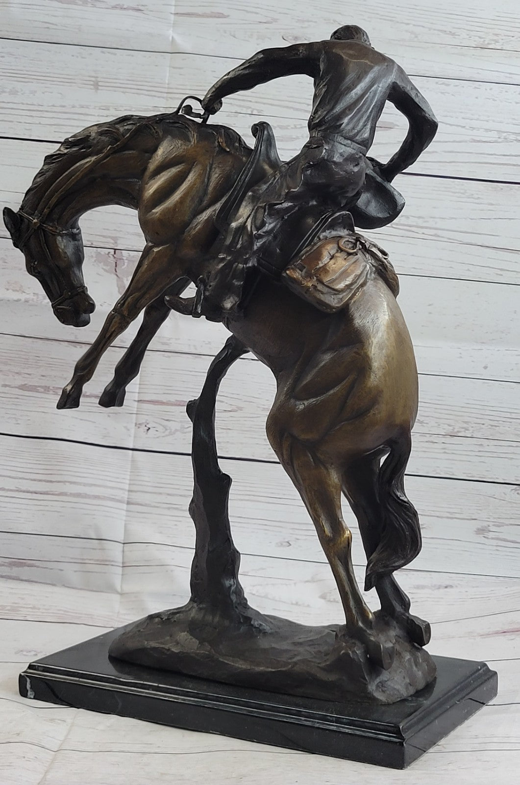 Handcrafted bronze sculpture SALE We Cast Hot Remington Twister Bronco Decor