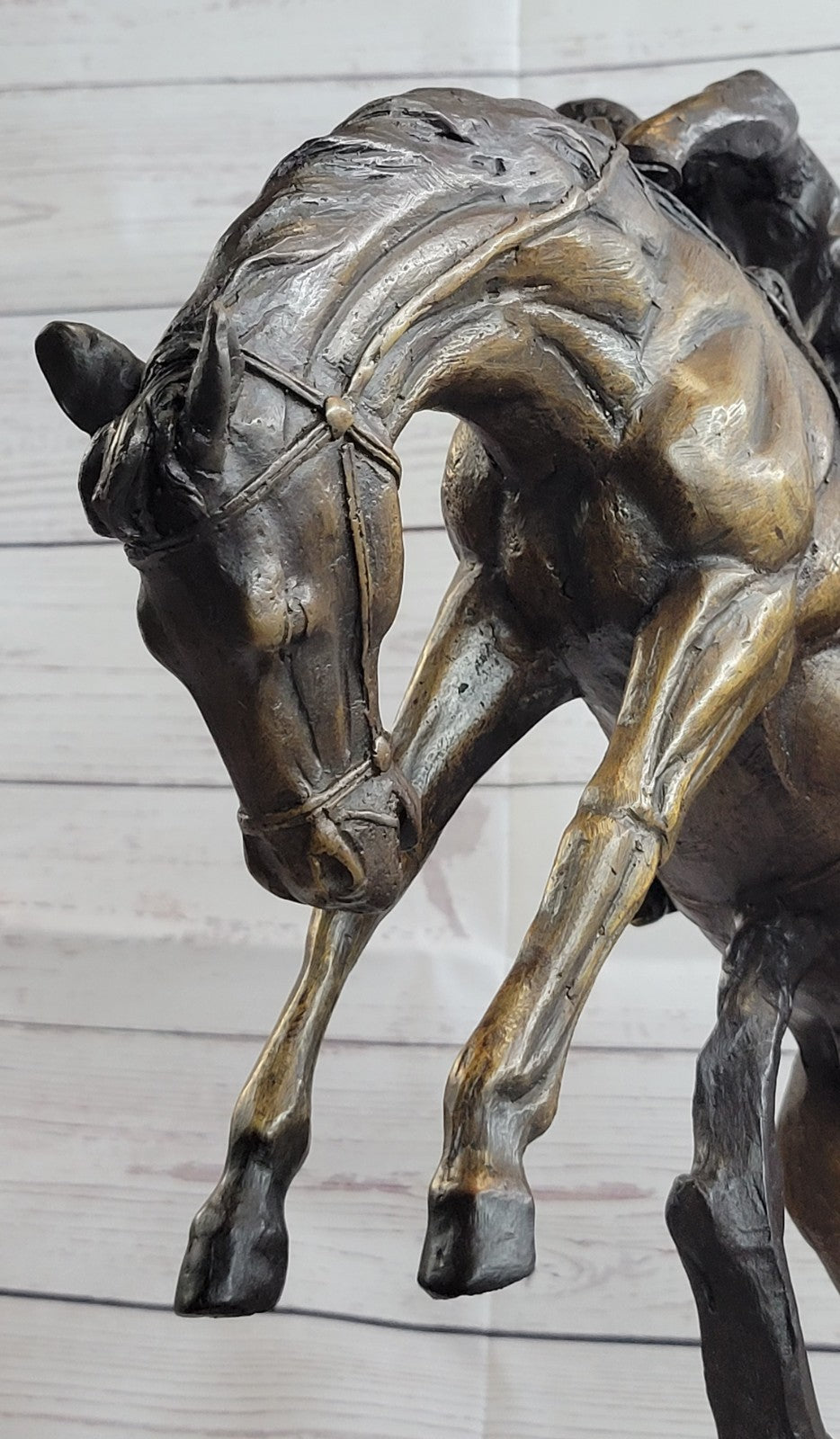 Handcrafted bronze sculpture SALE We Cast Hot Remington Twister Bronco Decor