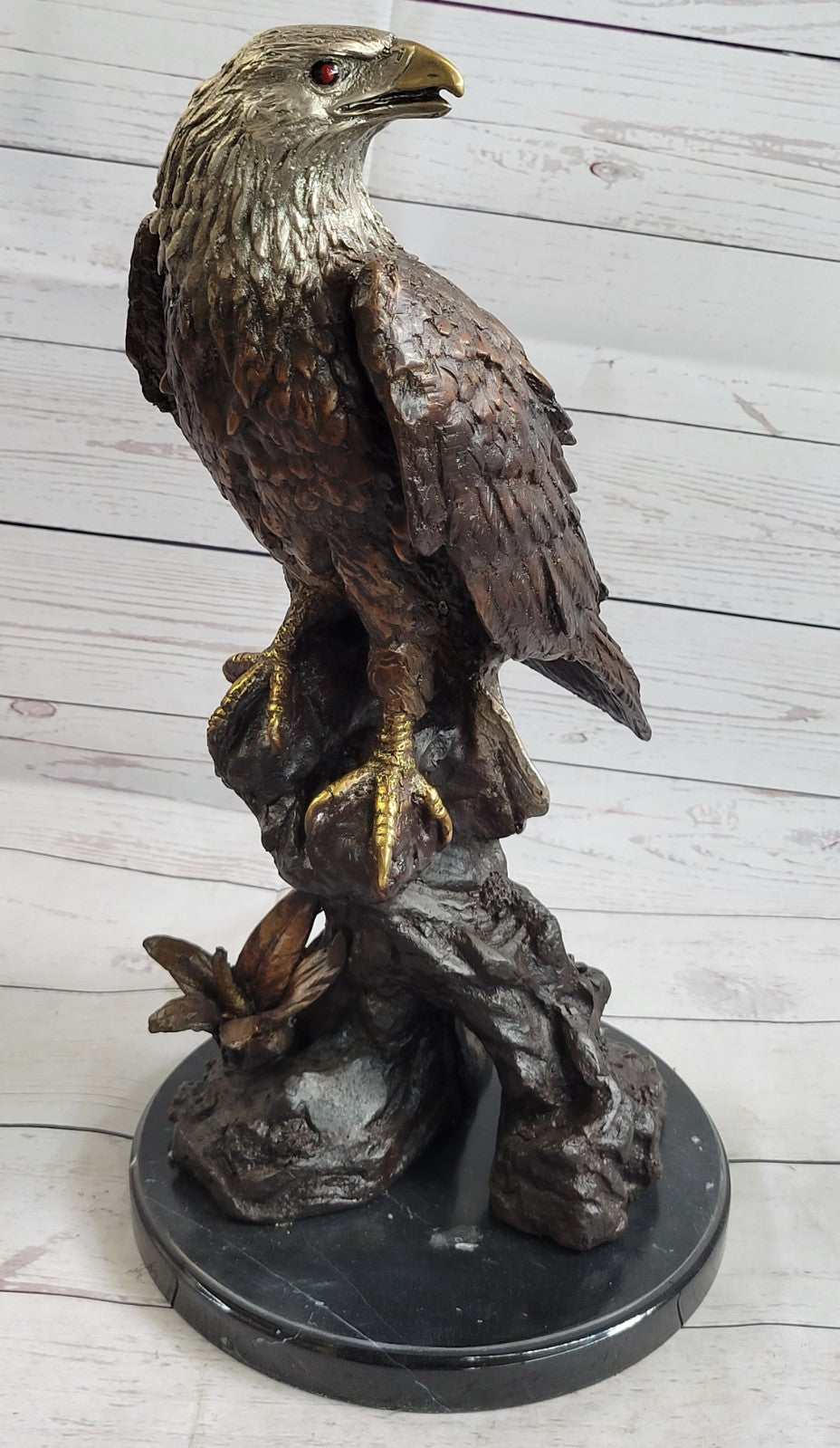 VINTAGE BRONZE EAGLE STATUE SCULPTURE BY JULES MOIGNIEZ SIGNED HOT CAST STATUE