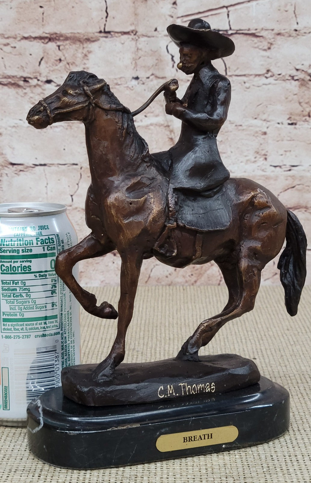 Handcrafted bronze sculpture SALE Country Horse Cowboy C.M. THOMAS Vtg