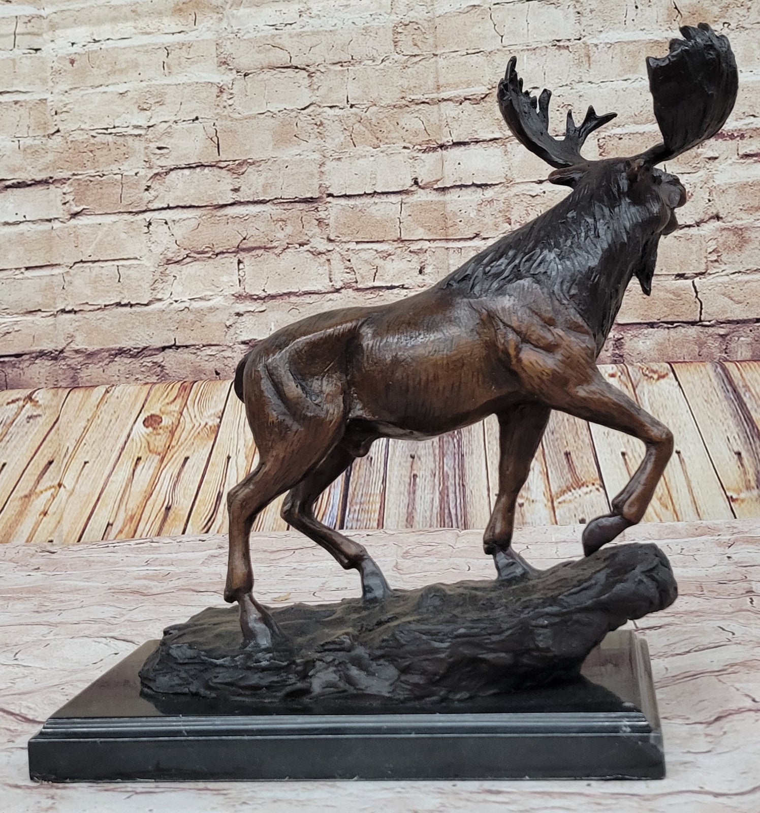 Backyard Indoor/Outdoor Male Deer Stag & Dogs Hunter Cabin Bronze Sculpture Sale
