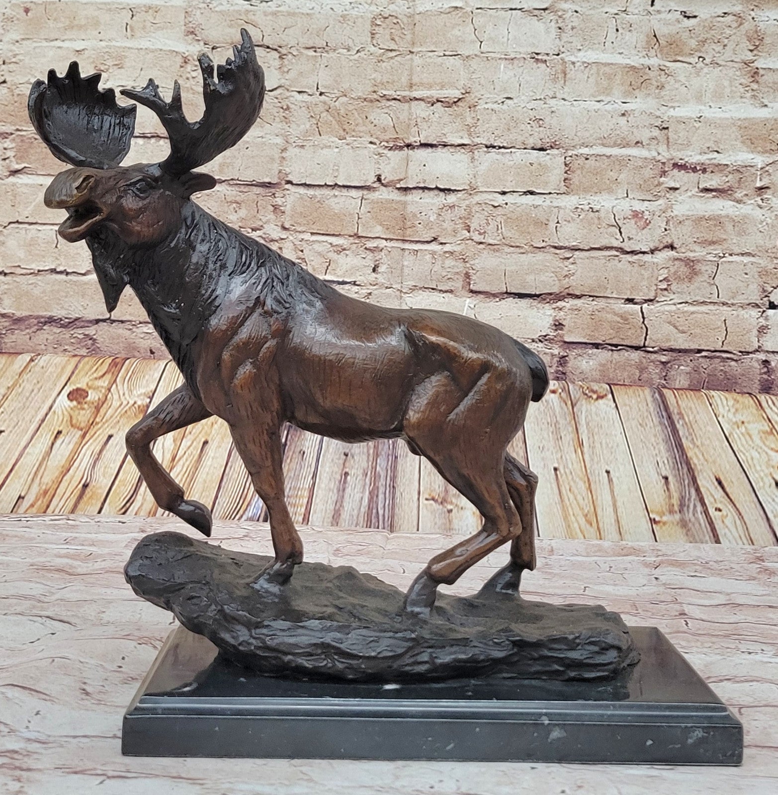 Backyard Indoor/Outdoor Male Deer Stag & Dogs Hunter Cabin Bronze Sculpture Sale