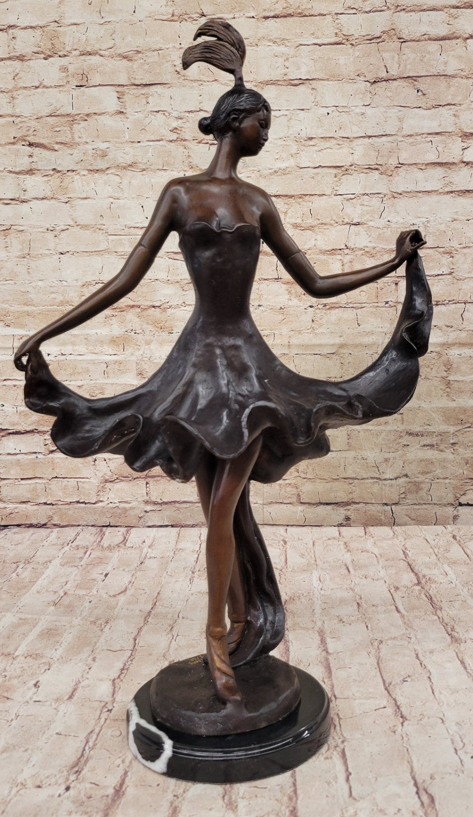 Handcrafted Museum Quality Gypsy Dancer Bronze Sculpture Home Office Decor