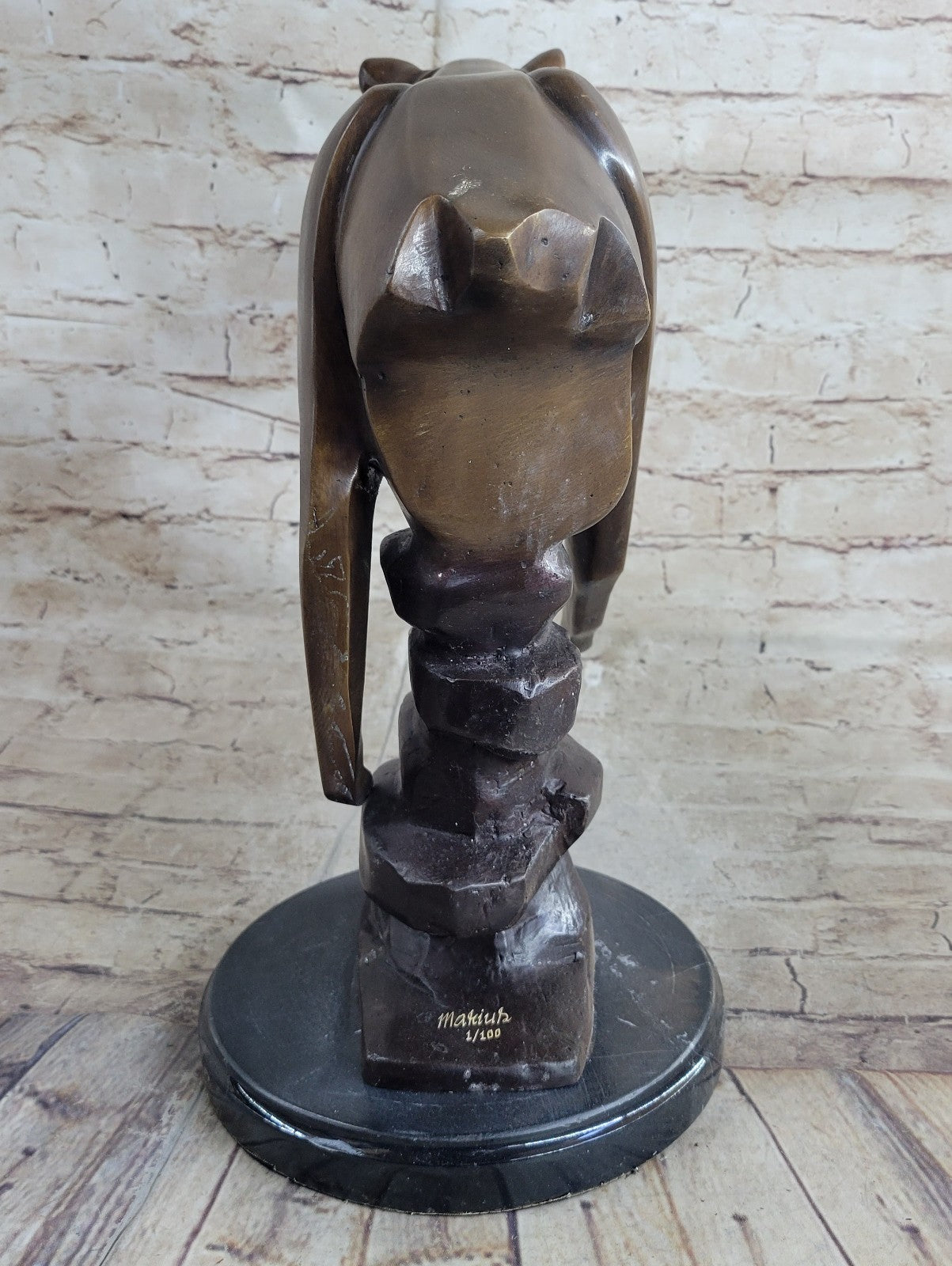 Modern Abstract Art Collector Numbered Edition Bronze Sculpture Marble Figurine