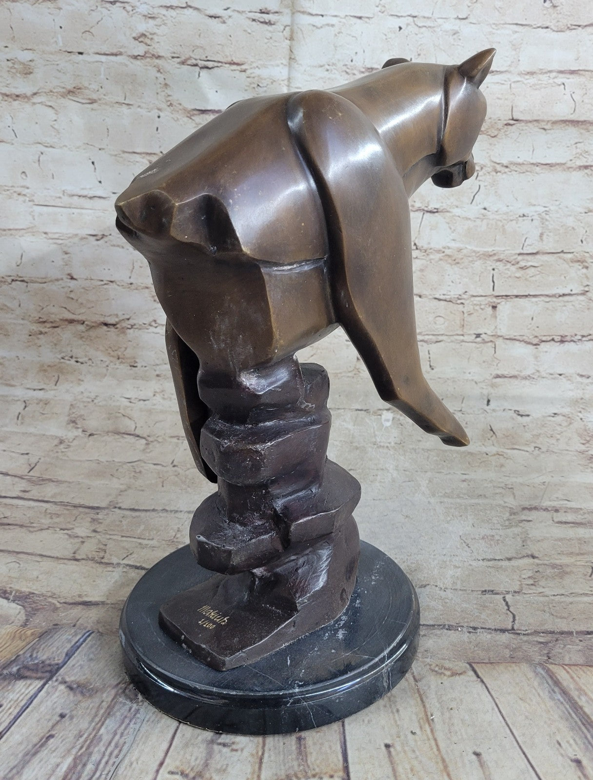 Modern Abstract Art Collector Numbered Edition Bronze Sculpture Marble Figurine