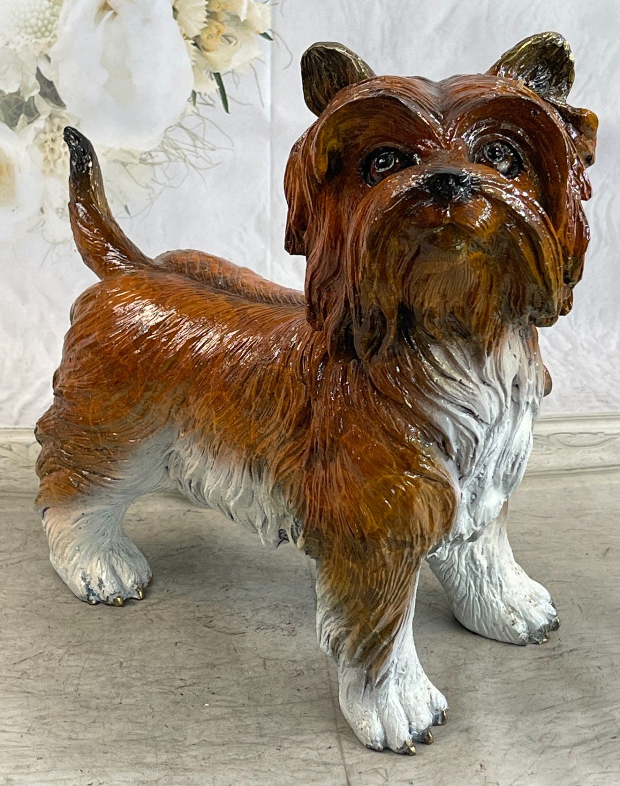 Handcrafted bronze sculpture SALE Terrier Silky Moigniez Signed Patina Special