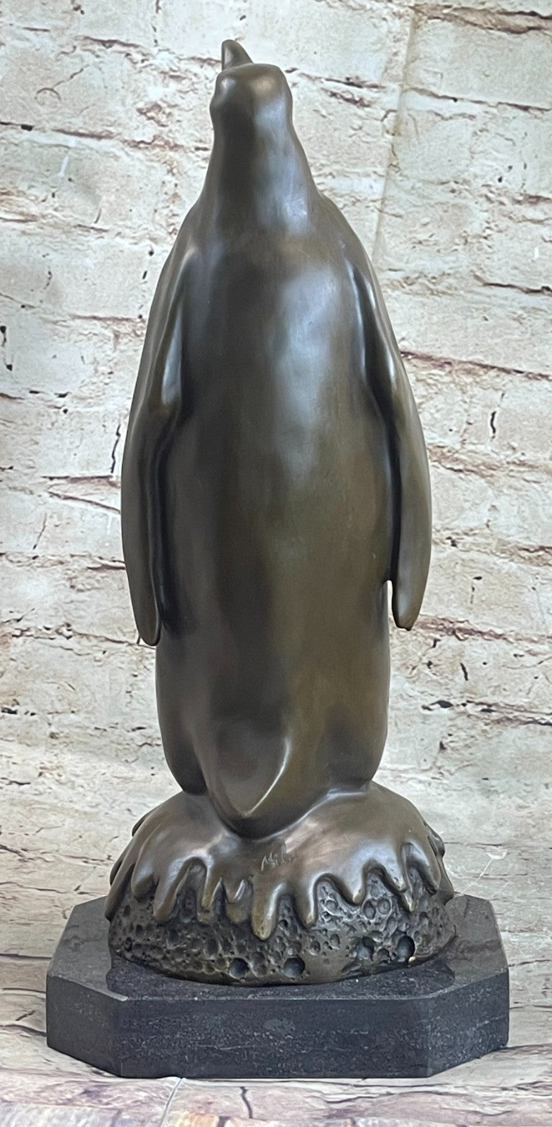 Handcrafted Detailed Penguin Family Abstract Modern Art Bird Bronze Sculpture