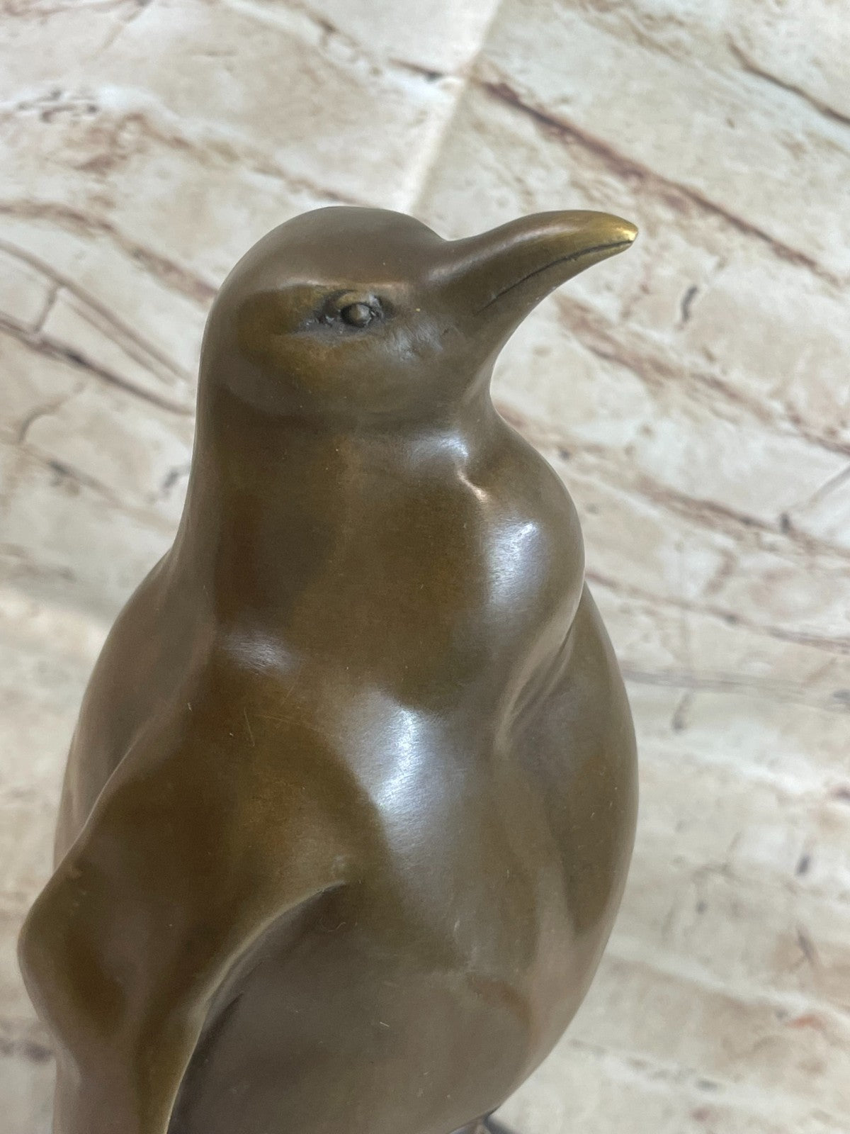 Handcrafted Detailed Penguin Family Abstract Modern Art Bird Bronze Sculpture