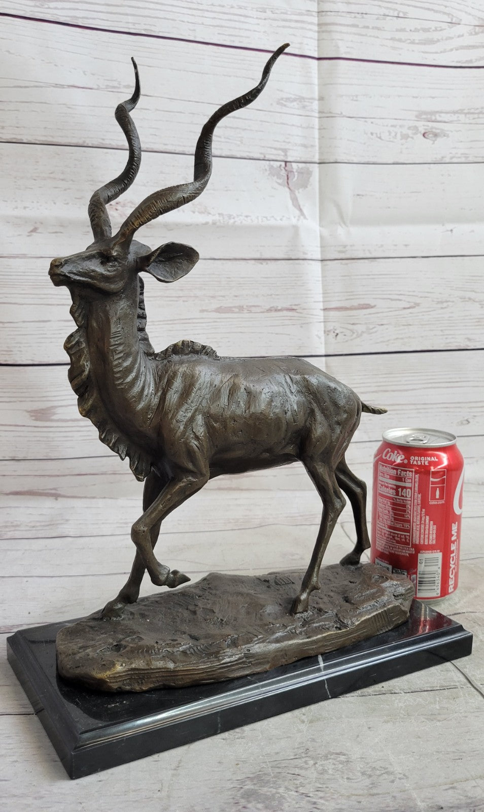 Signed Original Milo Wildlife Animal African Kudu Bronze Sculpture Statue Decor