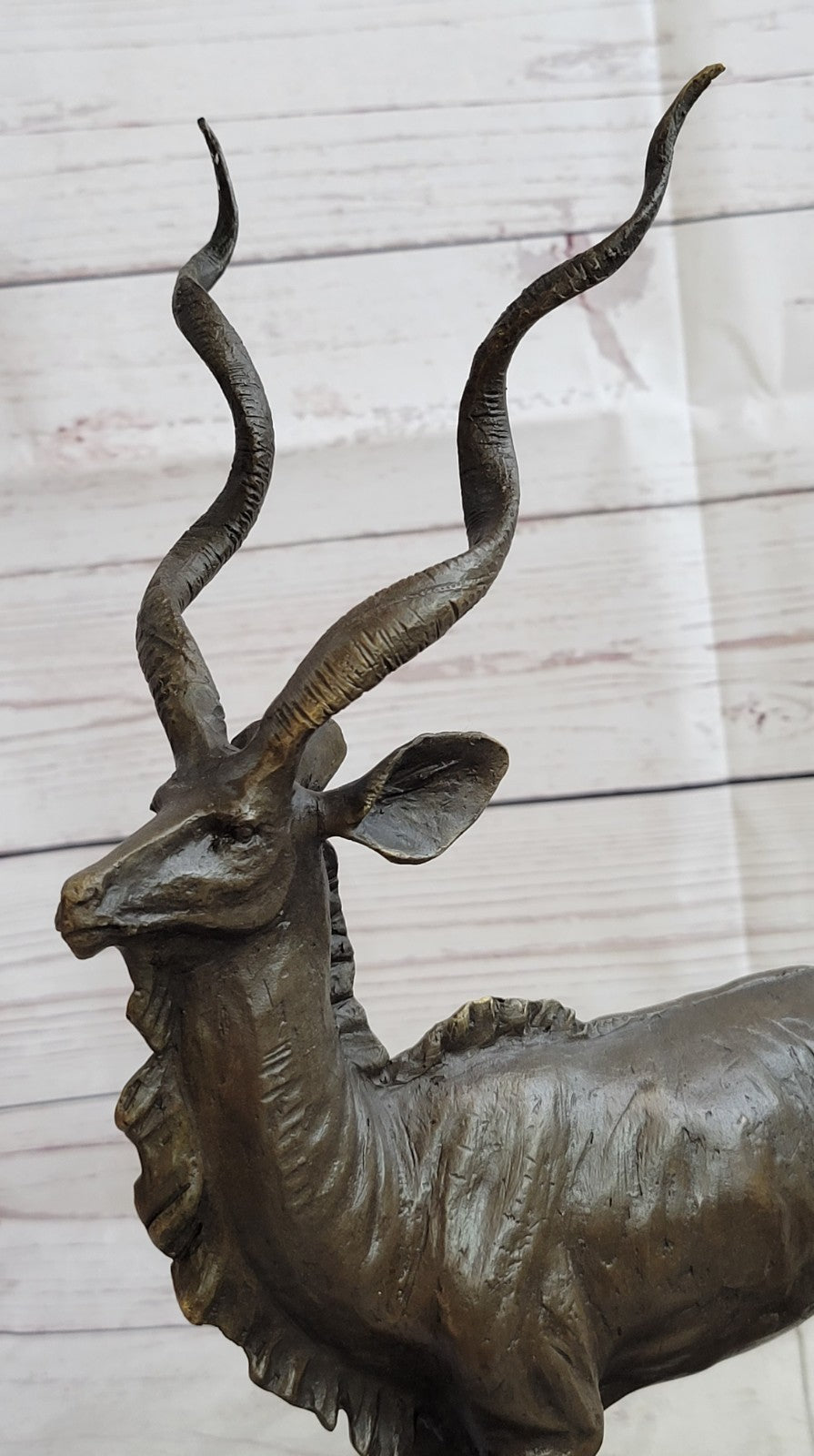 Signed Original Milo Wildlife Animal African Kudu Bronze Sculpture Statue Decor