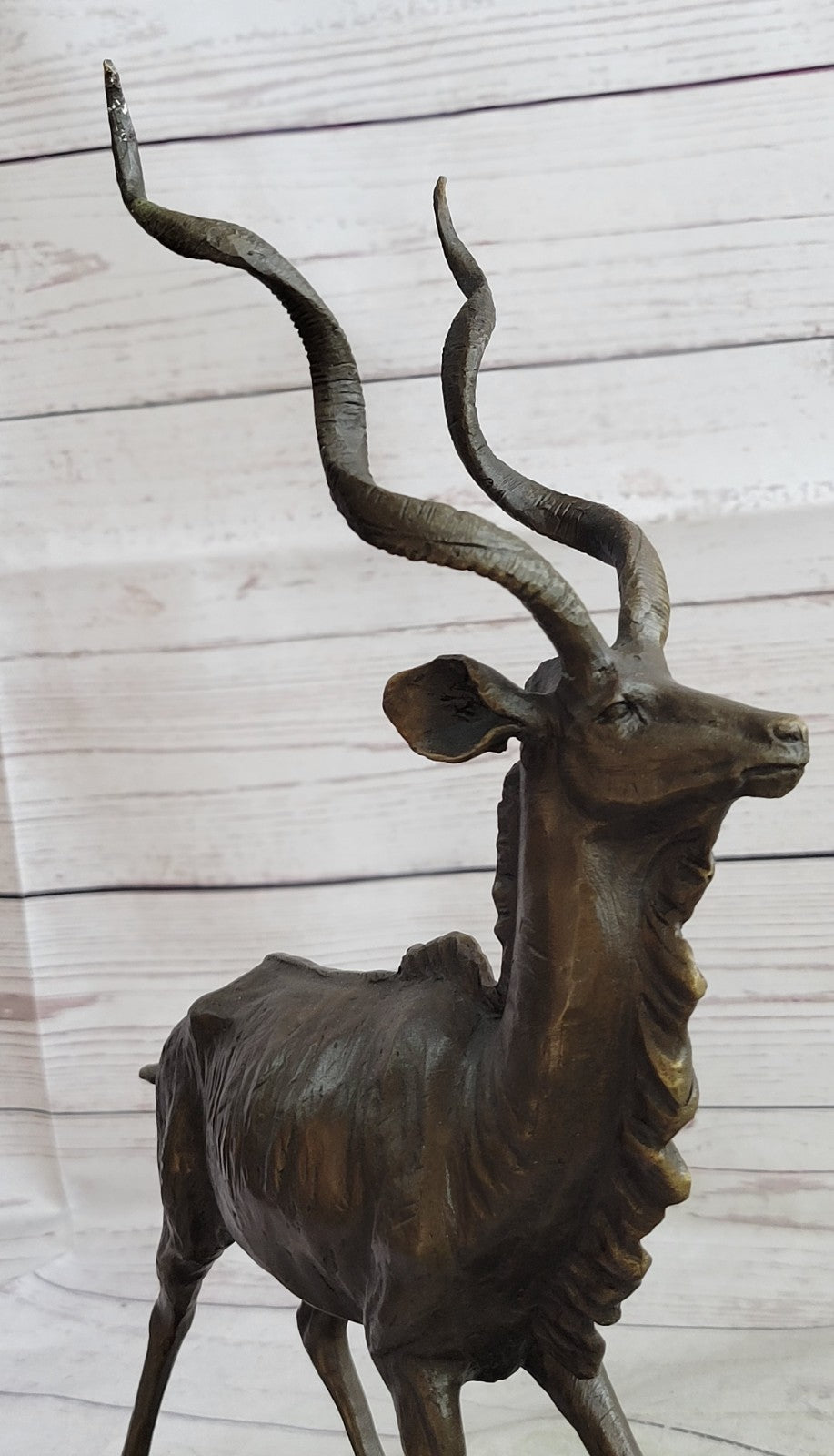 Signed Original Milo Wildlife Animal African Kudu Bronze Sculpture Statue Decor