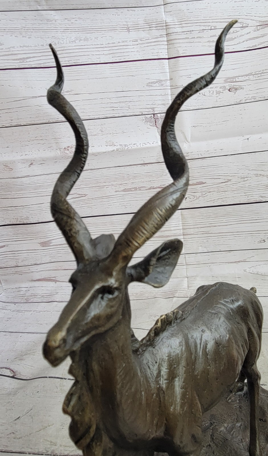 Signed Original Milo Wildlife Animal African Kudu Bronze Sculpture Statue Decor