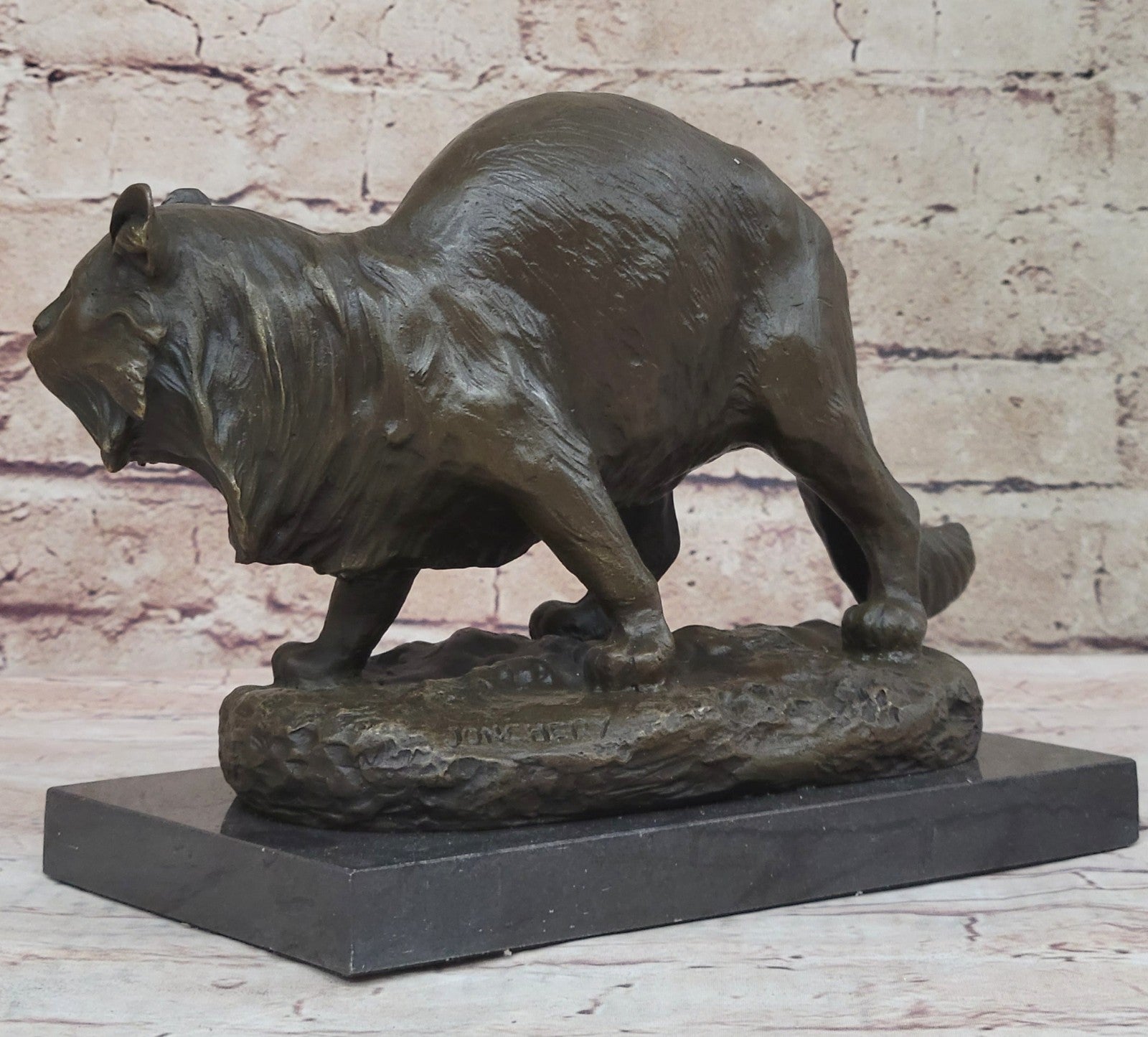 Rare Bronze Sculpture of Cat by Charles jonchery Home Office Deco Figurine5