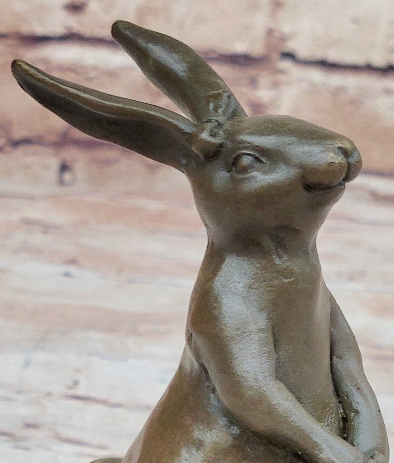 Cast Iron Bunny Rabbit Garden Statue Patio Yard Bronze Handcrafted Detailed Sale