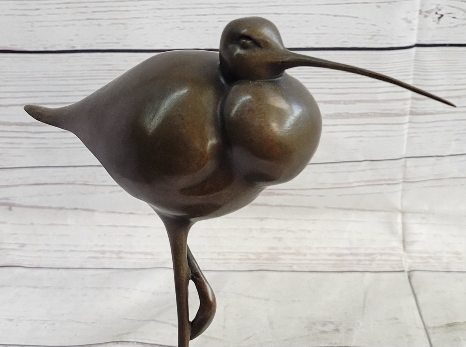 European Bronze Sculpture Egret Crane Heron Wetland Coastal Shorebird Figurine