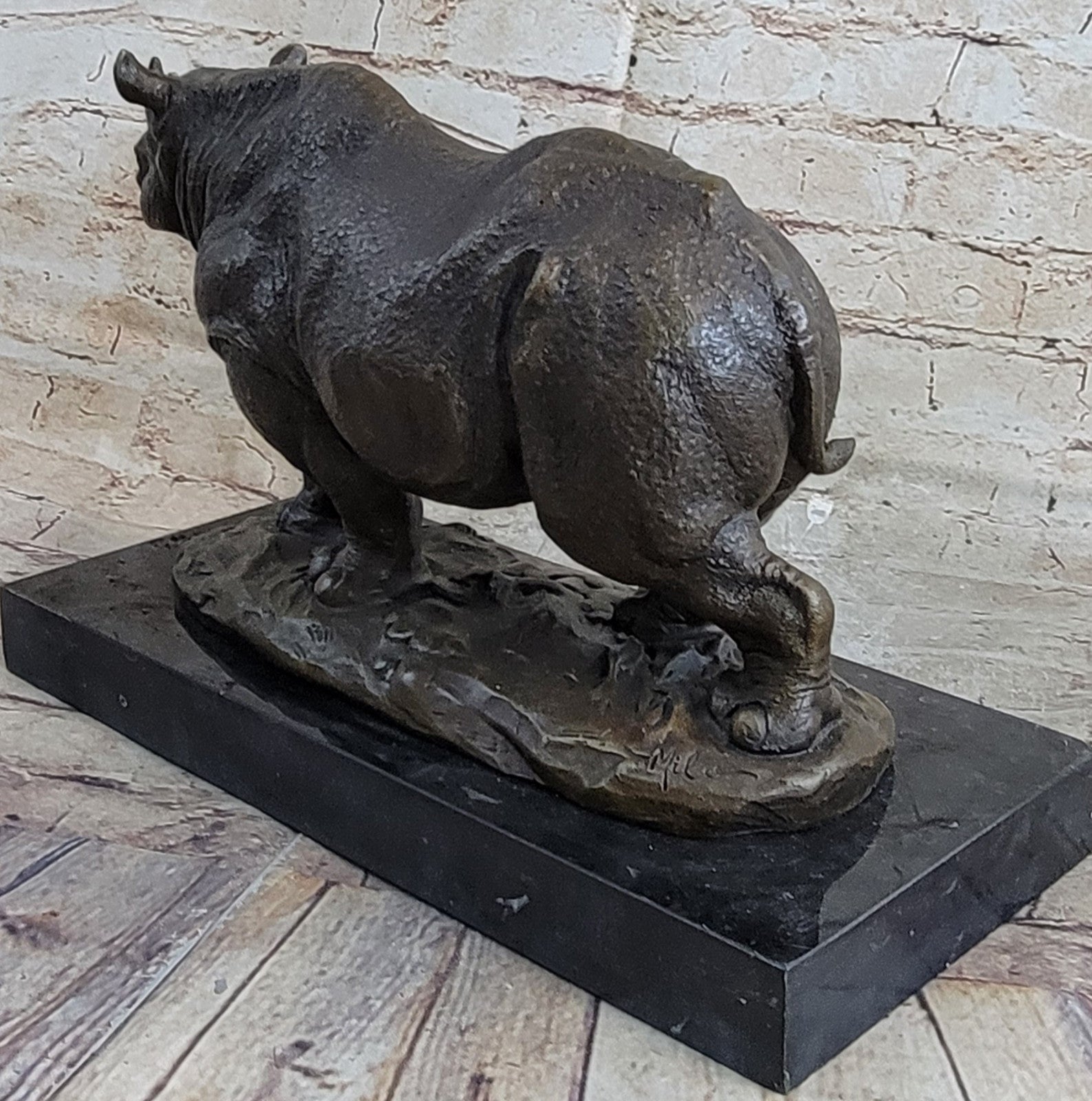 EPTILES BULL OX RHINO RHINOCEROS HORN Art Bronze Sculpture Statue Figurine Deal