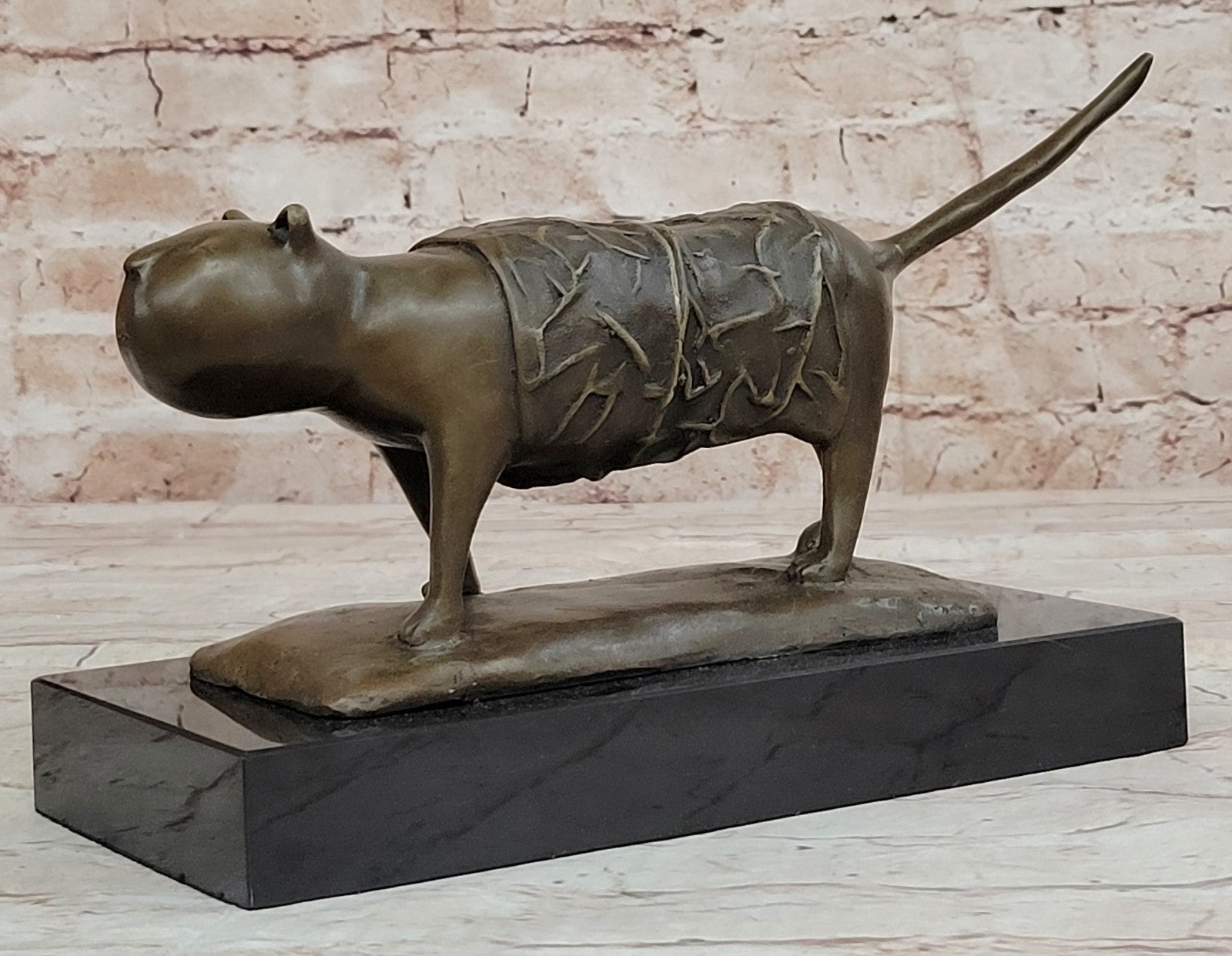 Botero Cat Bronze Statue Hot Cast Collectible Artwork Hand Made Artwork