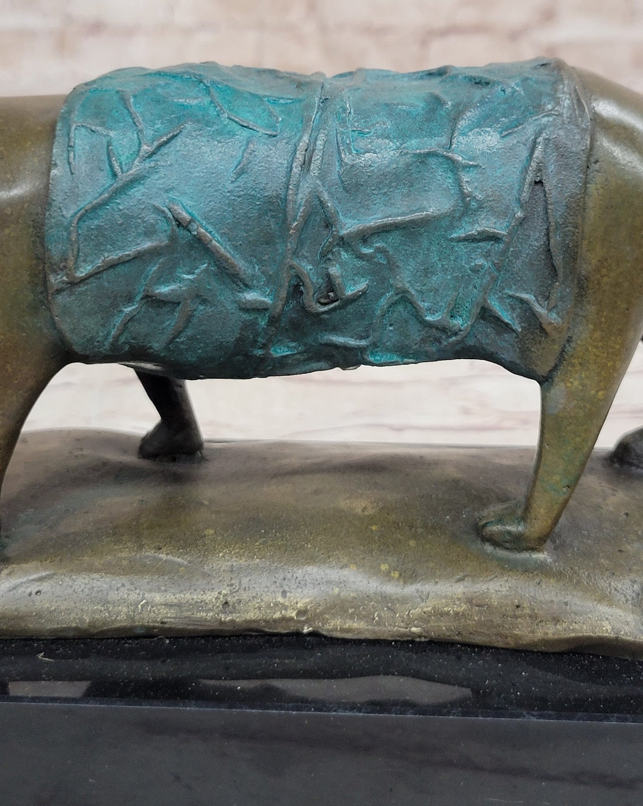 Botero Inspired Bronze Cat Sculpture with Exclusive Patina Finish Art