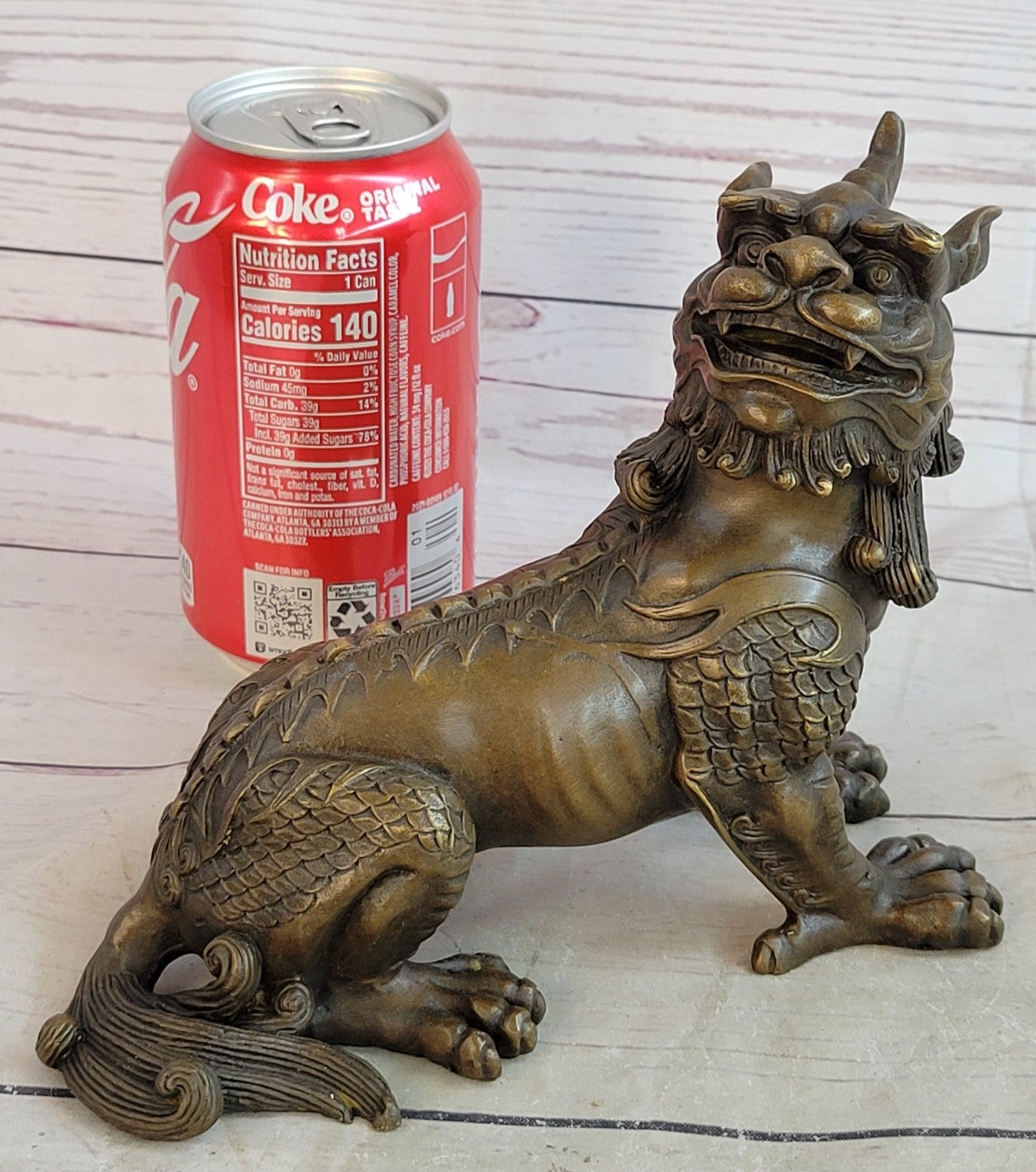 Rare Vintage Chinese Bronze Auspicious Lion Foo Dog Statue Artwork