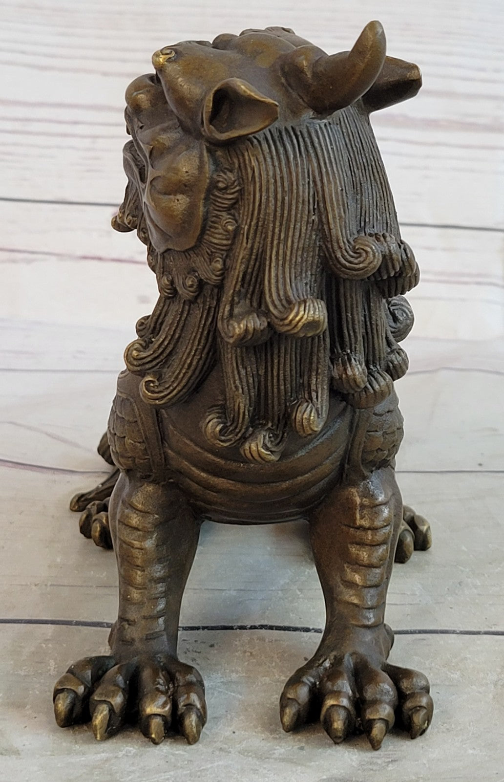 Rare Vintage Chinese Bronze Auspicious Lion Foo Dog Statue Artwork