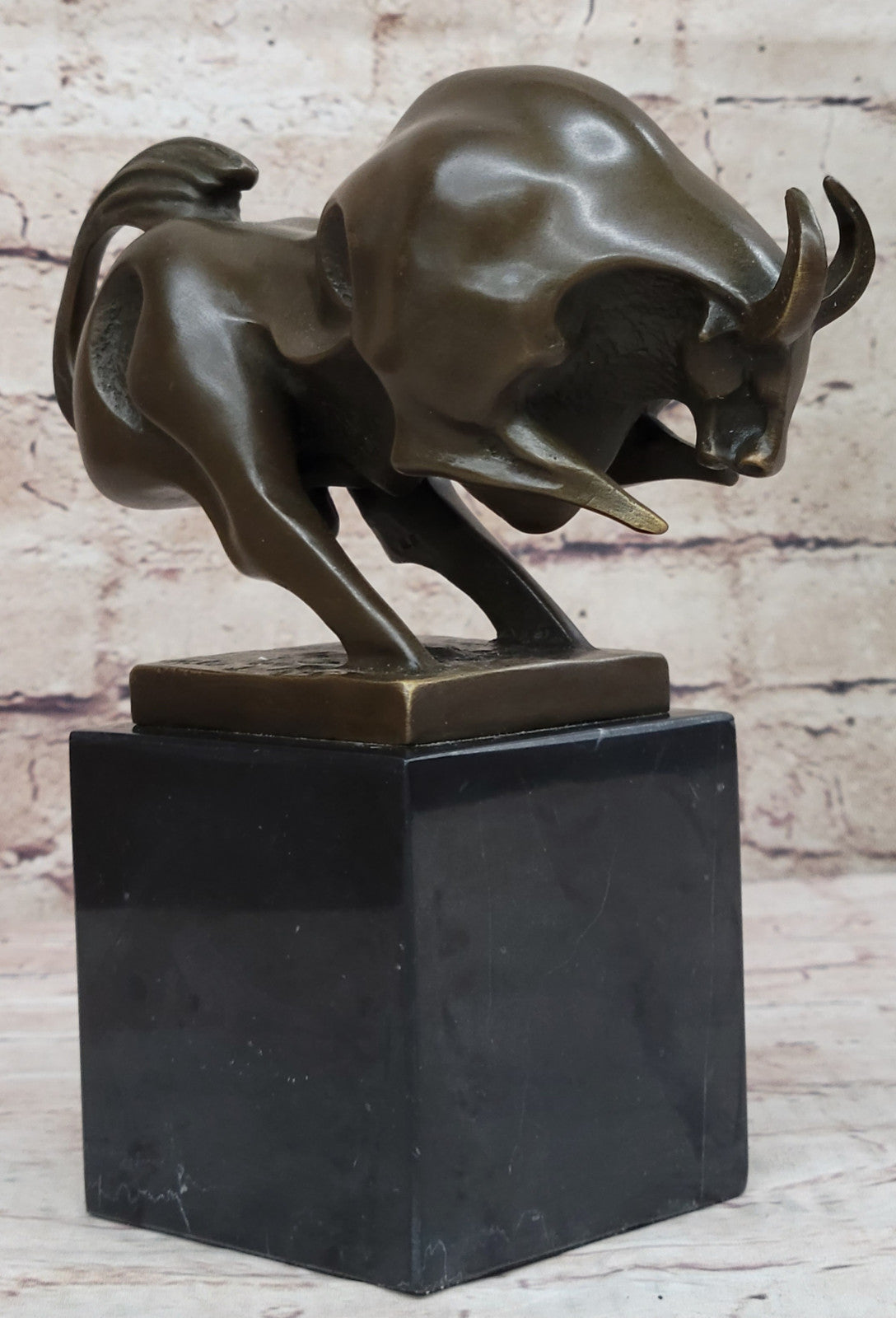 Bronze Sculpture Modern Art Bull Bookend Book End Hot Cast Artwork Figurine Sale