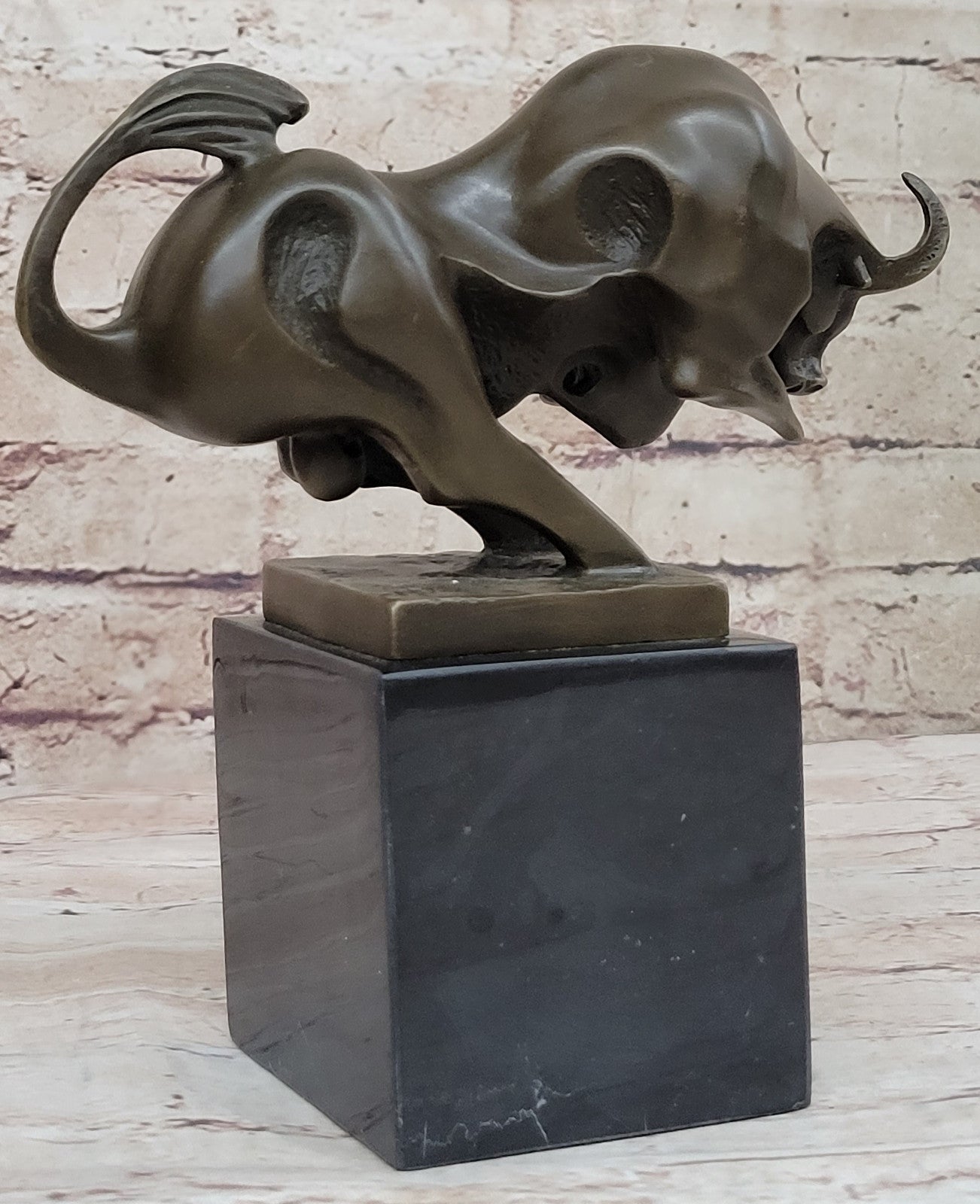 Bronze Sculpture Modern Art Bull Bookend Book End Hot Cast Artwork Figurine Sale