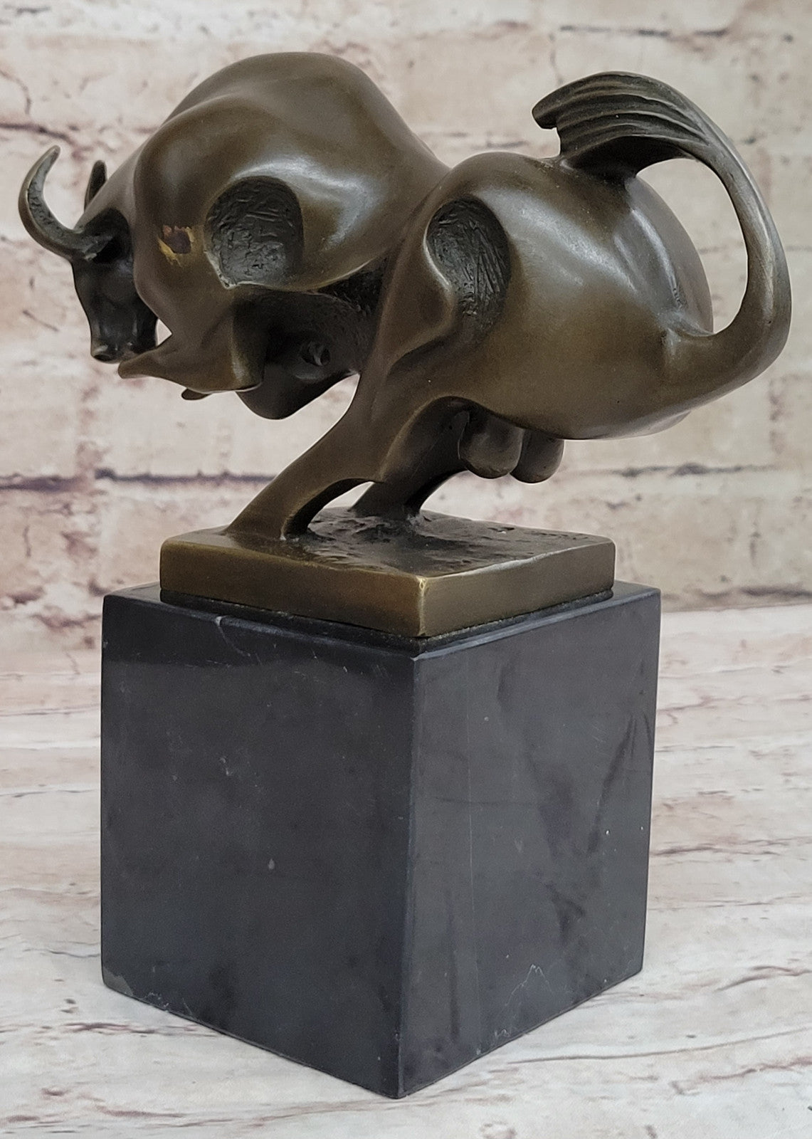 Bronze Sculpture Modern Art Bull Bookend Book End Hot Cast Artwork Figurine Sale