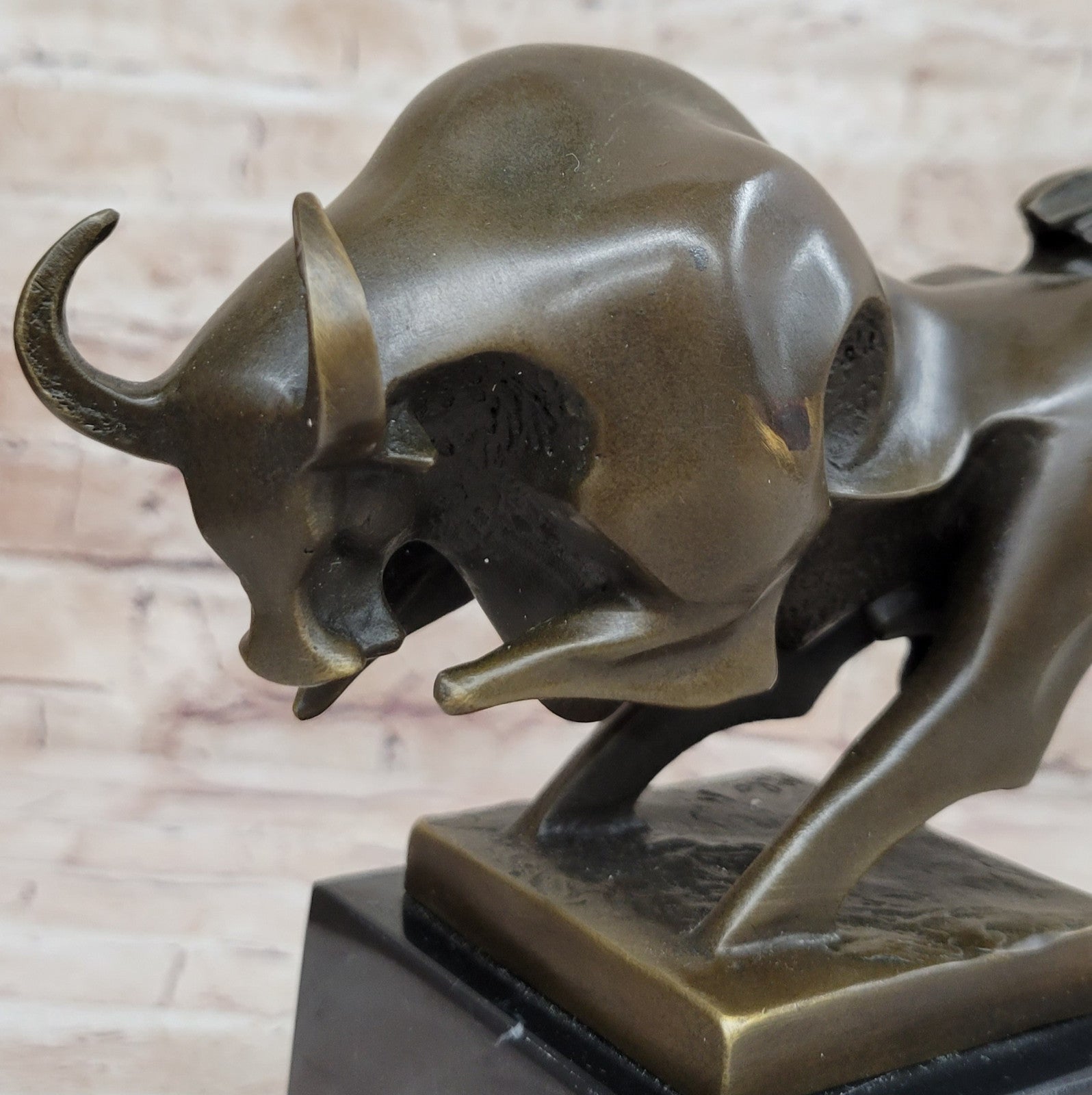 Bronze Sculpture Modern Art Bull Bookend Book End Hot Cast Artwork Figurine Sale