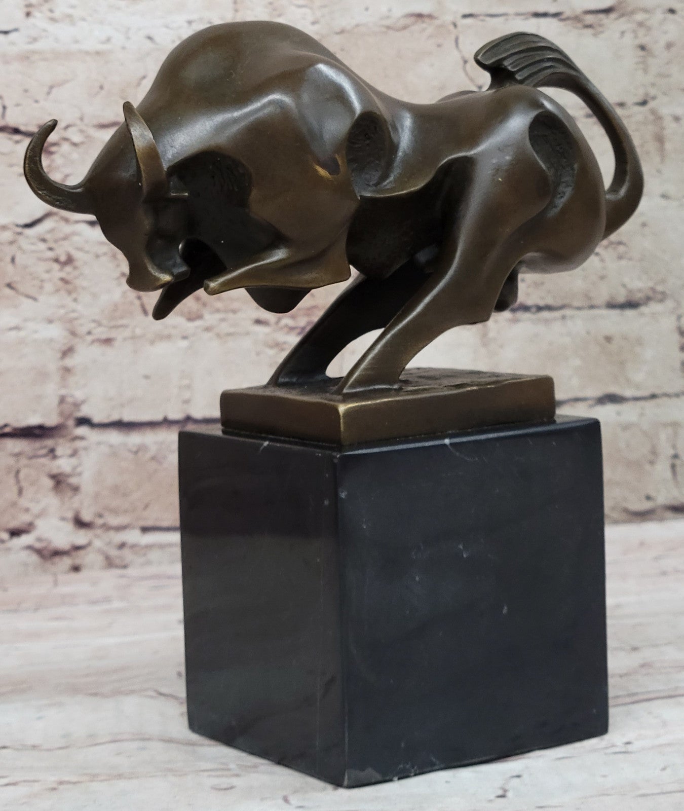 Bronze Sculpture Modern Art Bull Bookend Book End Hot Cast Artwork Figurine Sale