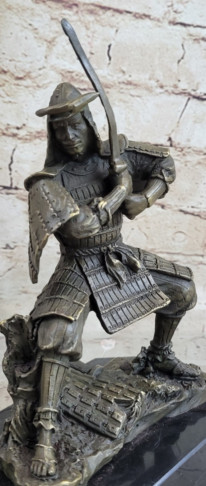 Handcrafted bronze sculpture SALE Warri Samurai Japanese Kamiko Original Signed