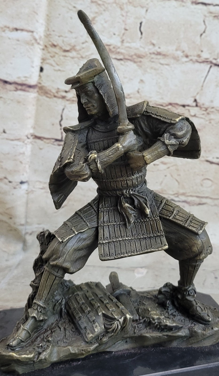 Handcrafted bronze sculpture SALE Warri Samurai Japanese Kamiko Original Signed