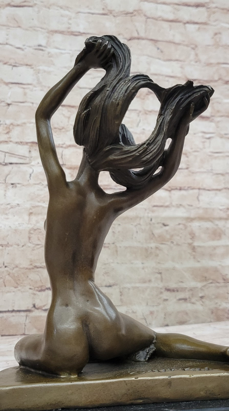 Signed MIRVAL SOLID PURE BRONZE SCULPTURE EROTIC NUDE FEMALE NO RESERVE STATUE