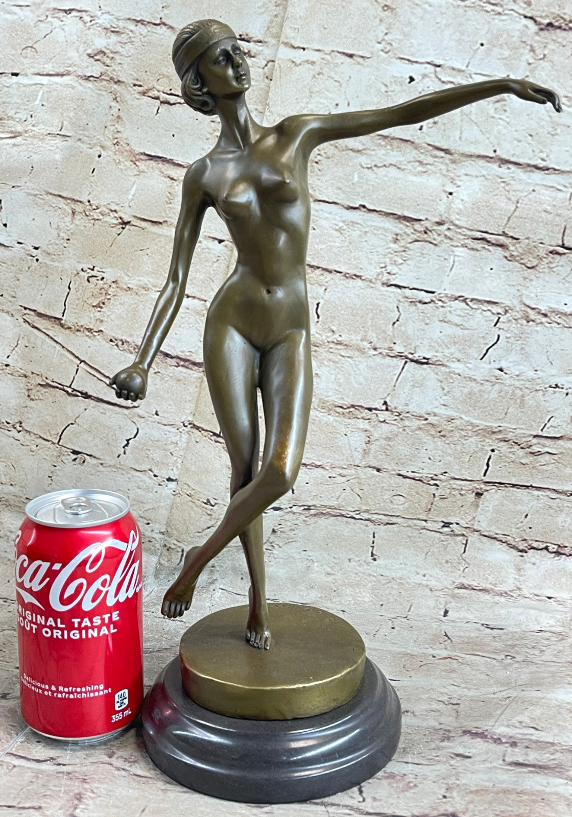 BRONZE NUDE WOMAN Girl Model Erotic sculpture ART statue shades gray dancer Sale