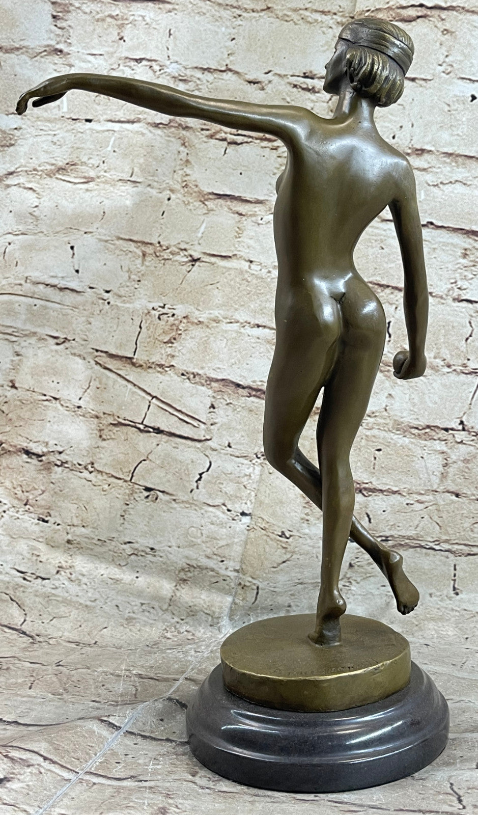 BRONZE NUDE WOMAN Girl Model Erotic sculpture ART statue shades gray dancer Sale