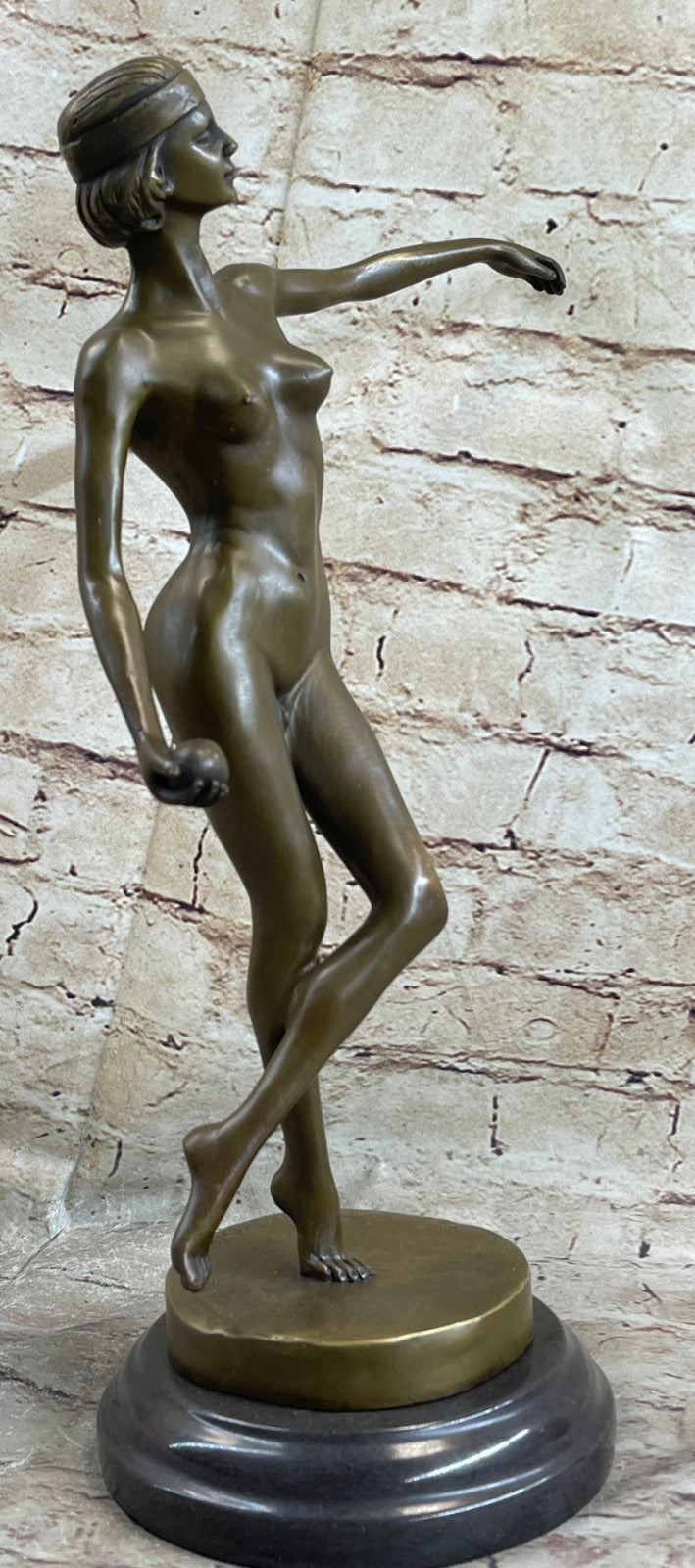 BRONZE NUDE WOMAN Girl Model Erotic sculpture ART statue shades gray dancer Sale