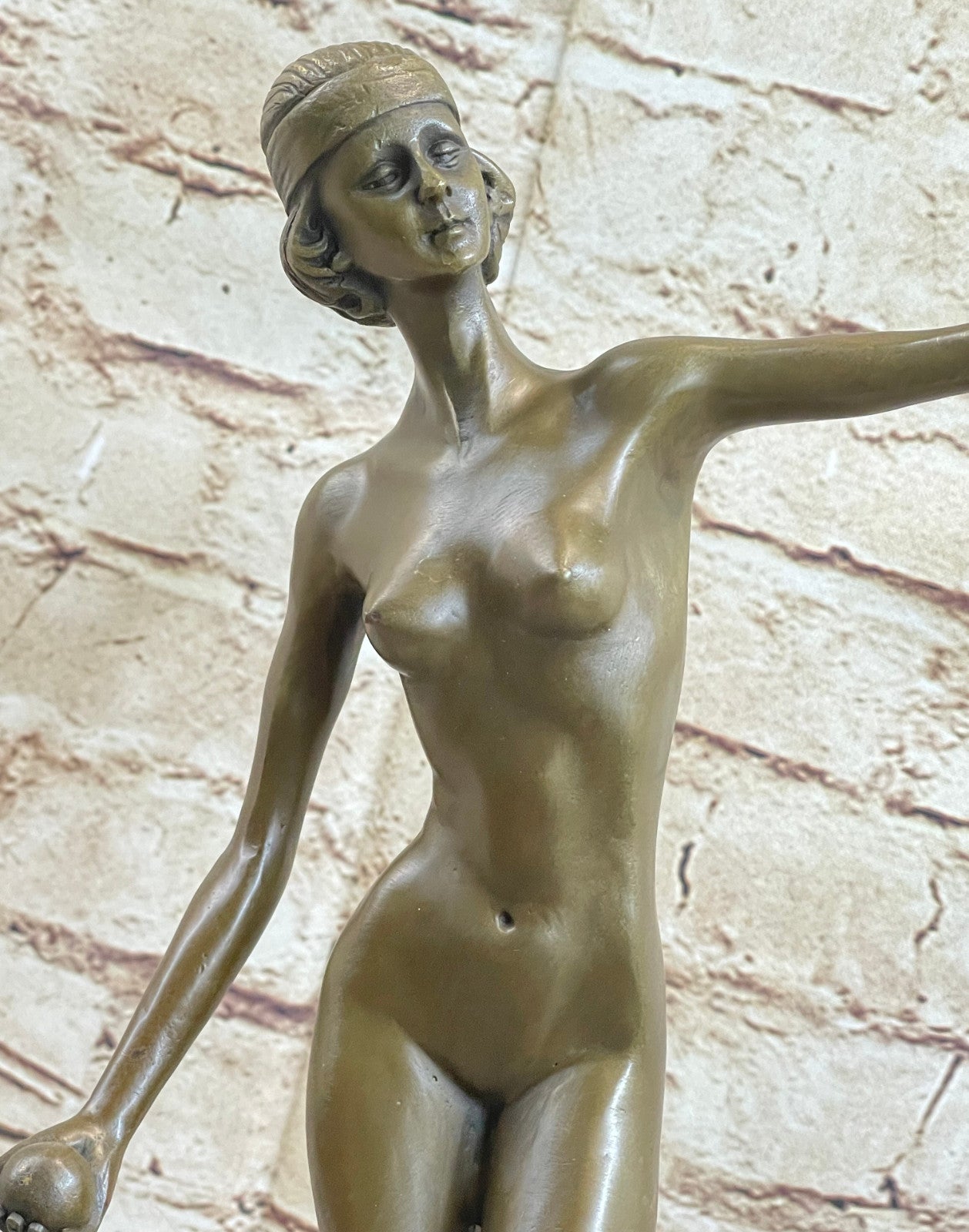 BRONZE NUDE WOMAN Girl Model Erotic sculpture ART statue shades gray dancer Sale