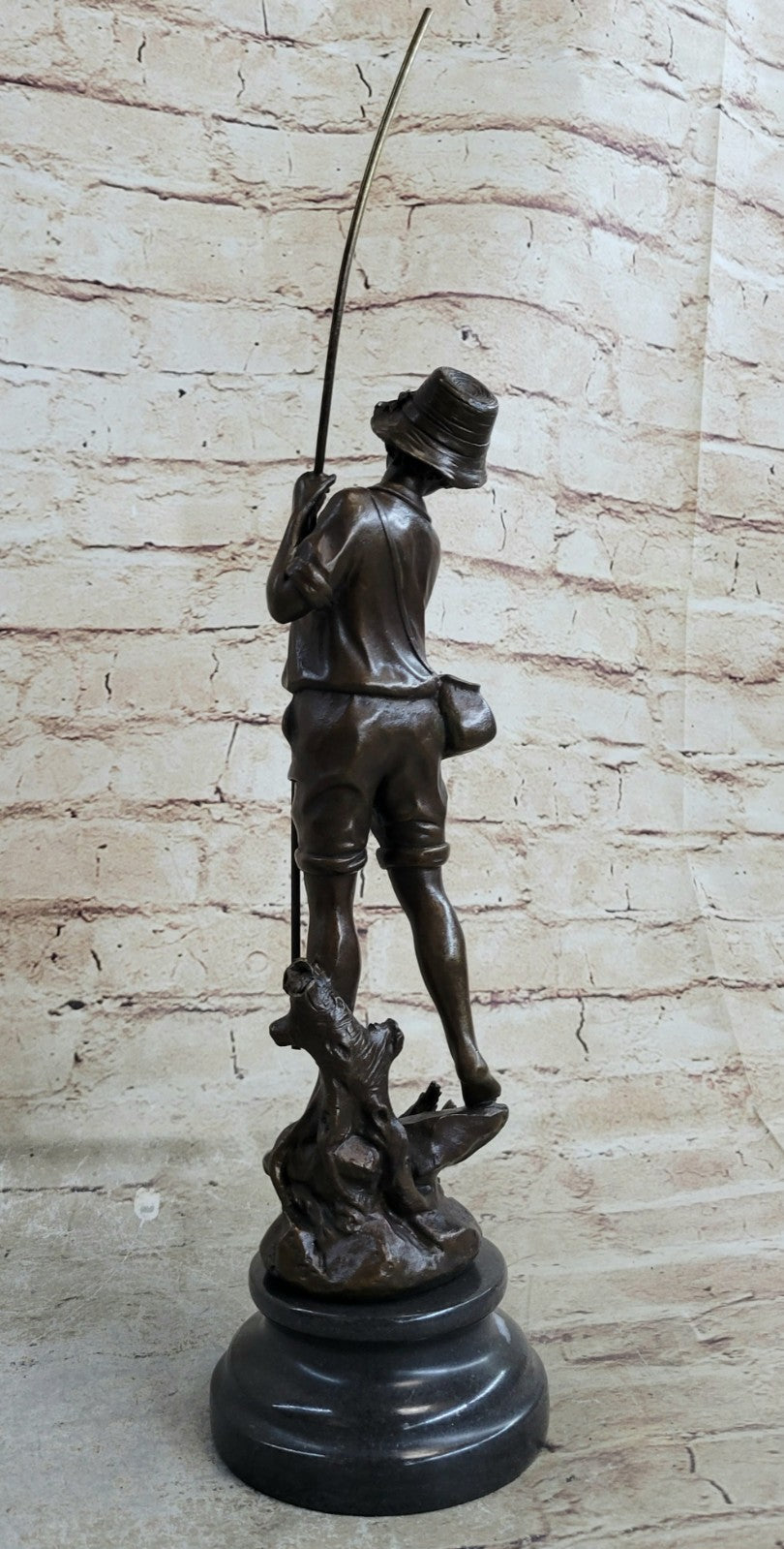 Bronze Fisherman Sculpture: Fly Fisherman by Miguel Lopez Known As Milo Figure