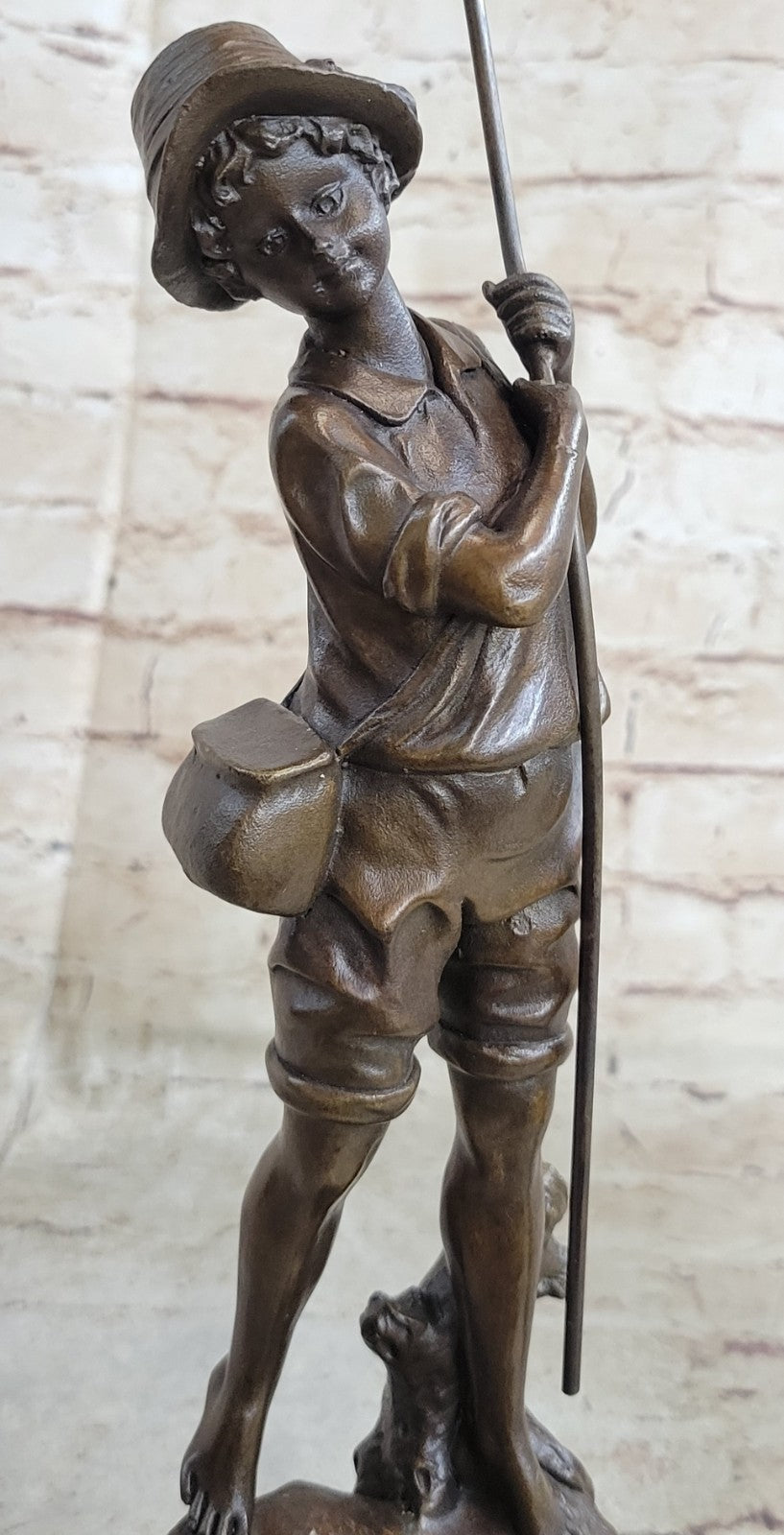 Bronze Fisherman Sculpture: Fly Fisherman by Miguel Lopez Known As Milo Figure