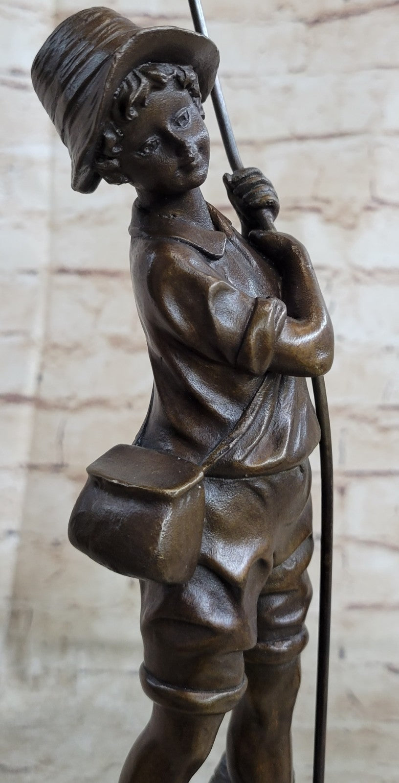 Bronze Fisherman Sculpture: Fly Fisherman by Miguel Lopez Known As Milo Figure