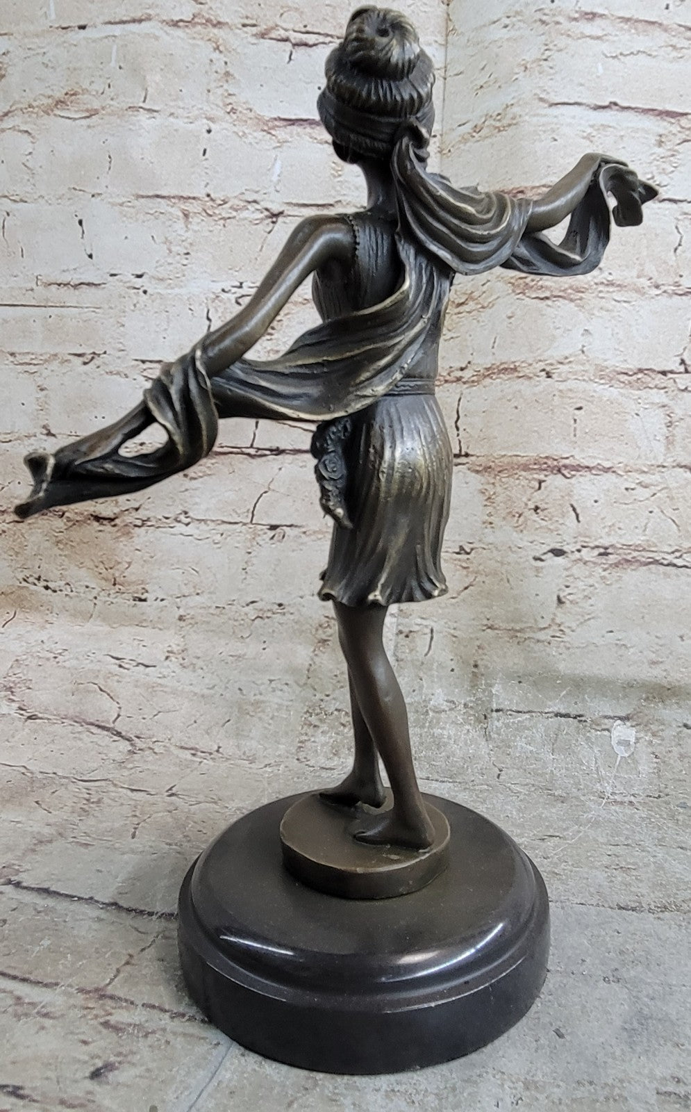 Art Deco Special Patina Mirval Designer Actress Bronze Sculpture Figurine Decor