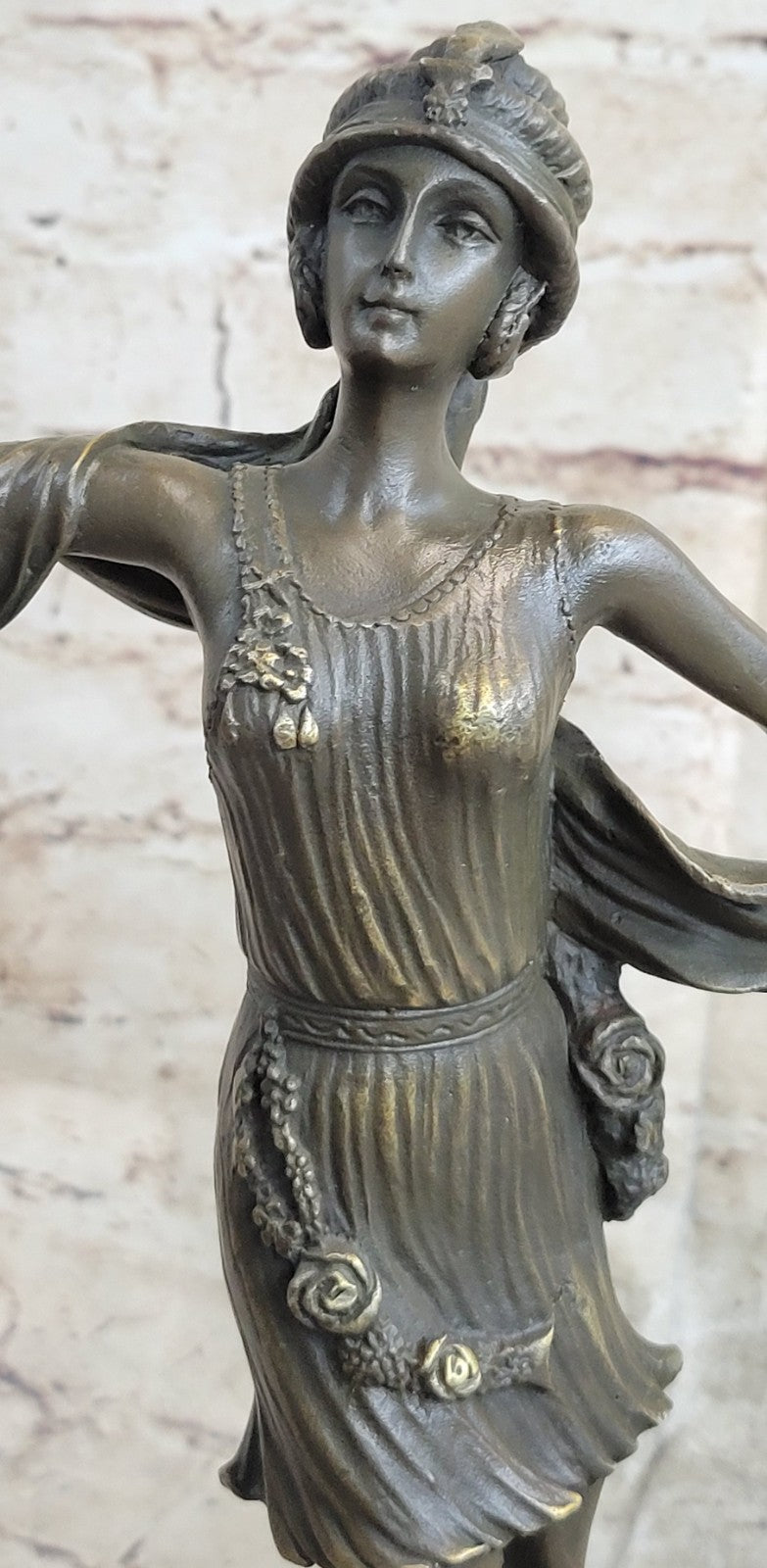 Art Deco Special Patina Mirval Designer Actress Bronze Sculpture Figurine Decor