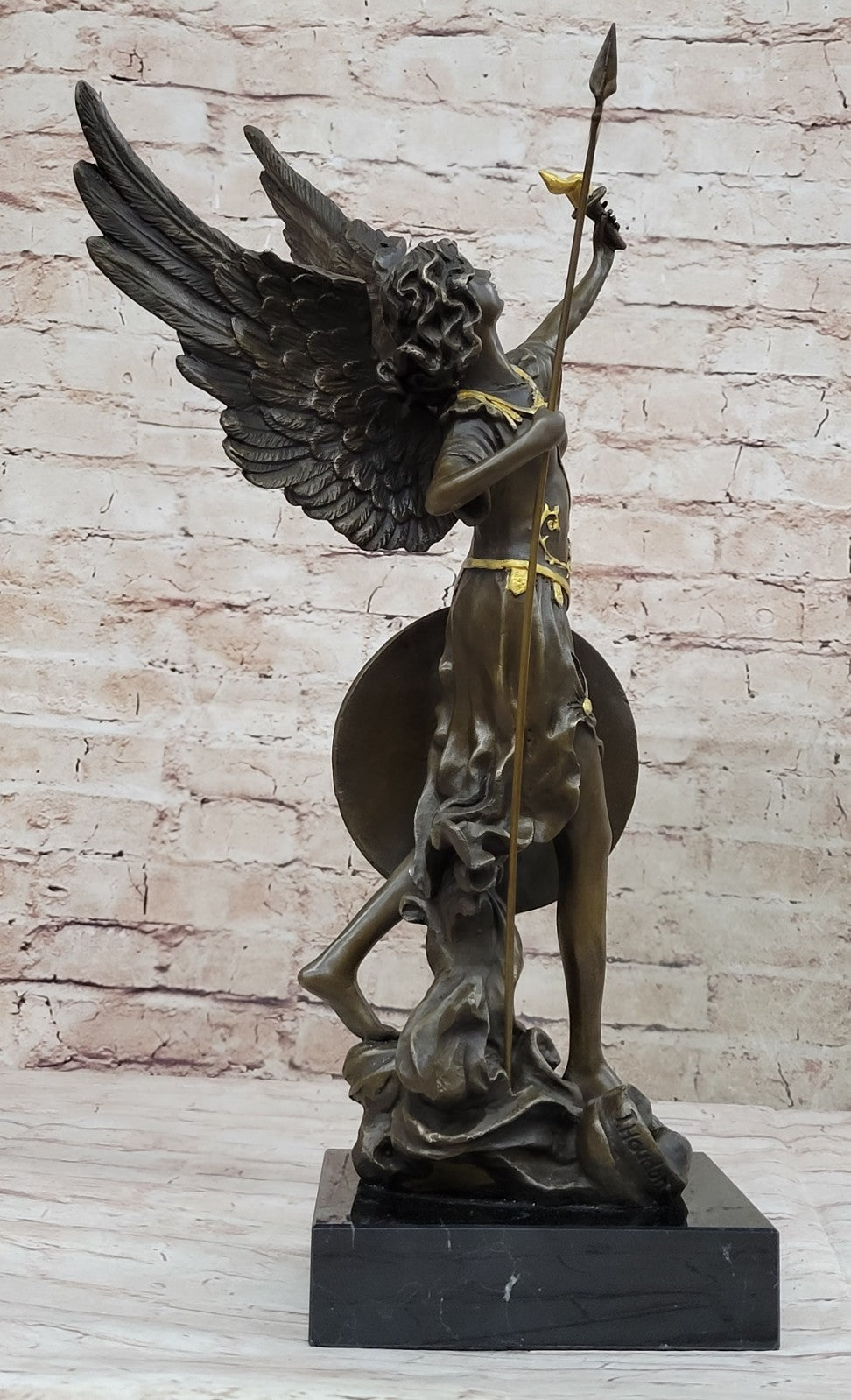 Collectible Bronze Sculpture Winged Victory Athena Nike Paris Louvre Art Deco Figurine