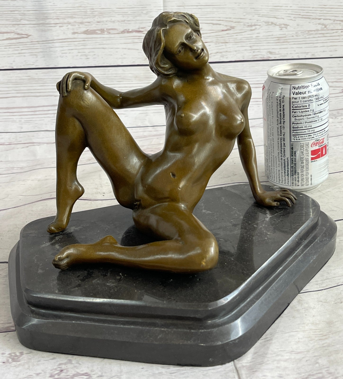 VINTAGE MID CENTURY MODRERN BRONZE SCULPTURE by NINO OLIVIONA - NUDE W