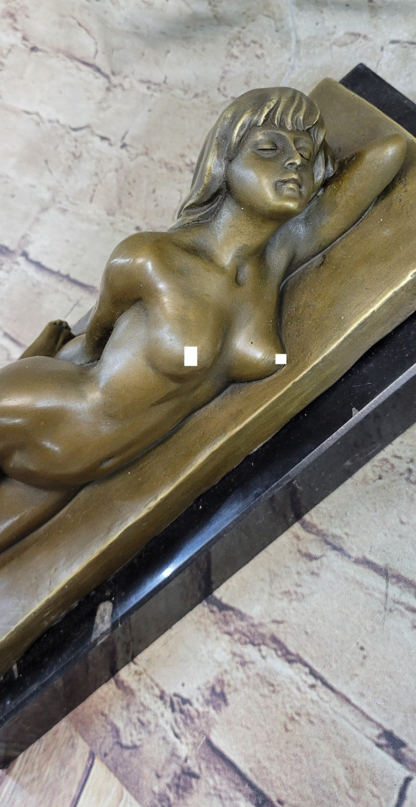 Bronze Metal Statue Marble Nude Naked Female Art Nouveau Famous Sculpture