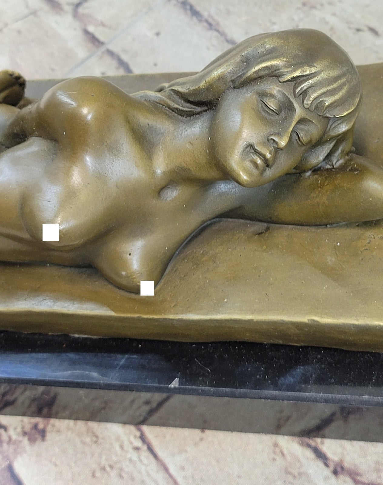 Bronze Metal Statue Marble Nude Naked Female Art Nouveau Famous Sculpt